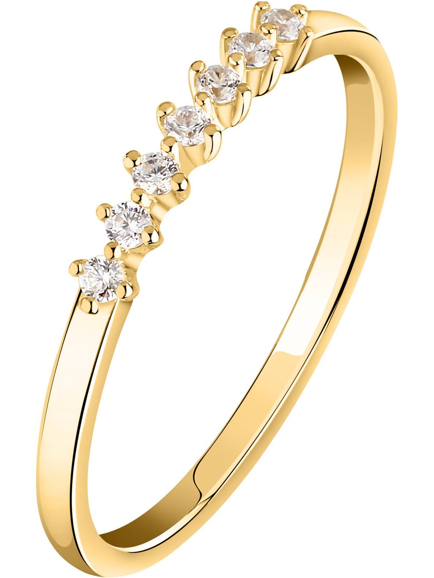 CHRIST Fingerring CHRIST Damen-Damenring 375er Gelbgold Zirkonia, Zirkonia