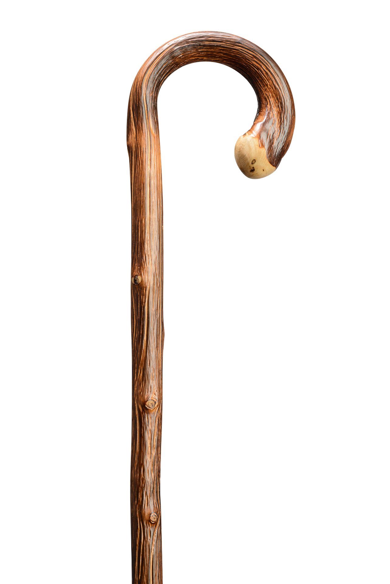 Edler Holz  Gehstock Wanderstock Stock silbern  94 cm Spazierstock Walking Stick 