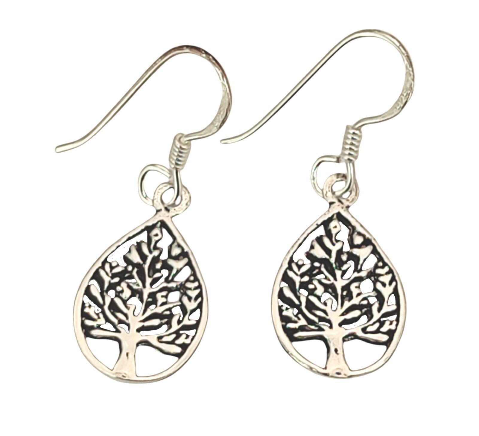 Kiss of Leather Ohrhänger-Set Ohrhänger Lebensbaum Tree of Life 925 Silber Ohrring Ohr Paarpreis