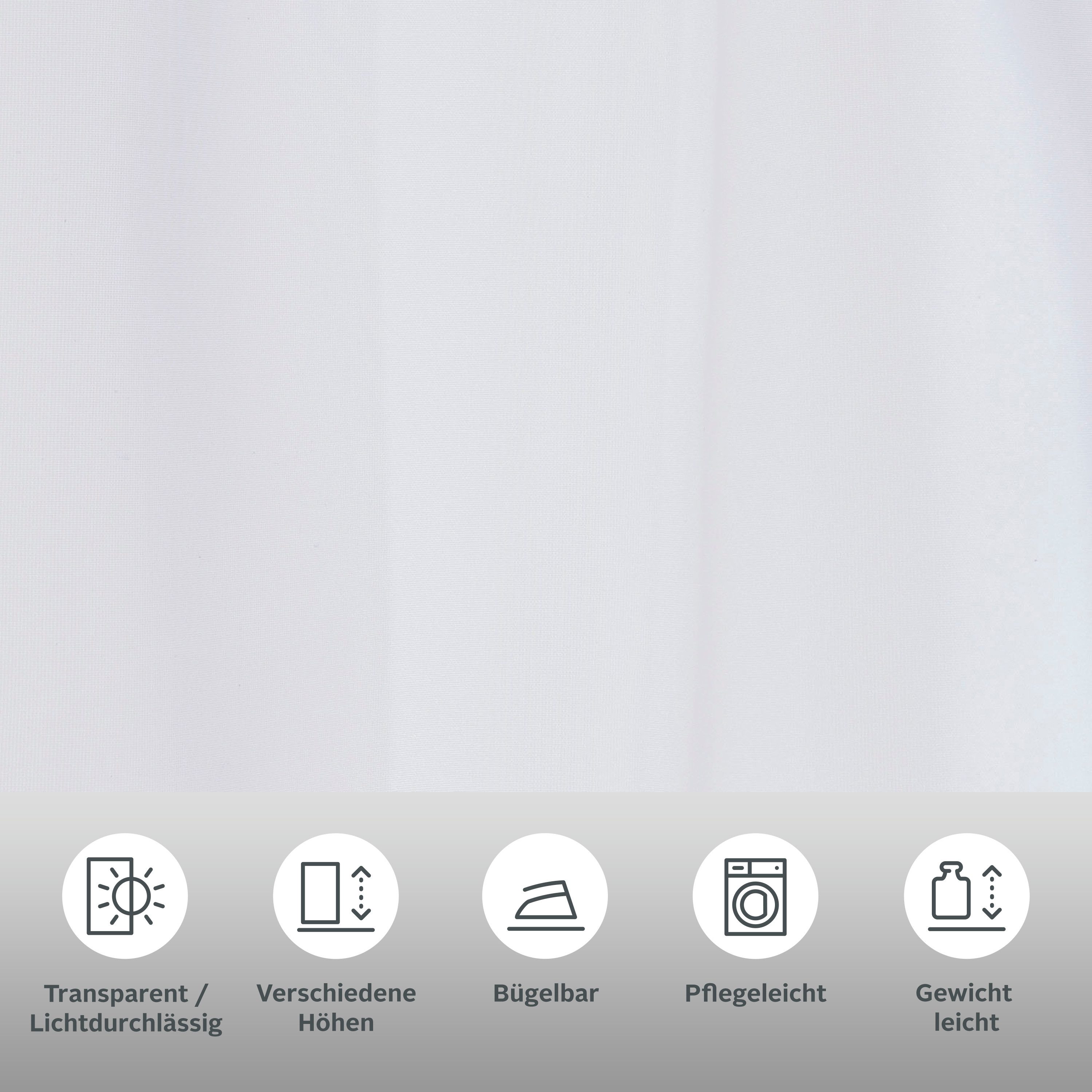 OTTO home Scheibengardine Bitola (1 St), Schlaufen, transparent, Voile, Fertiggardine, transparent