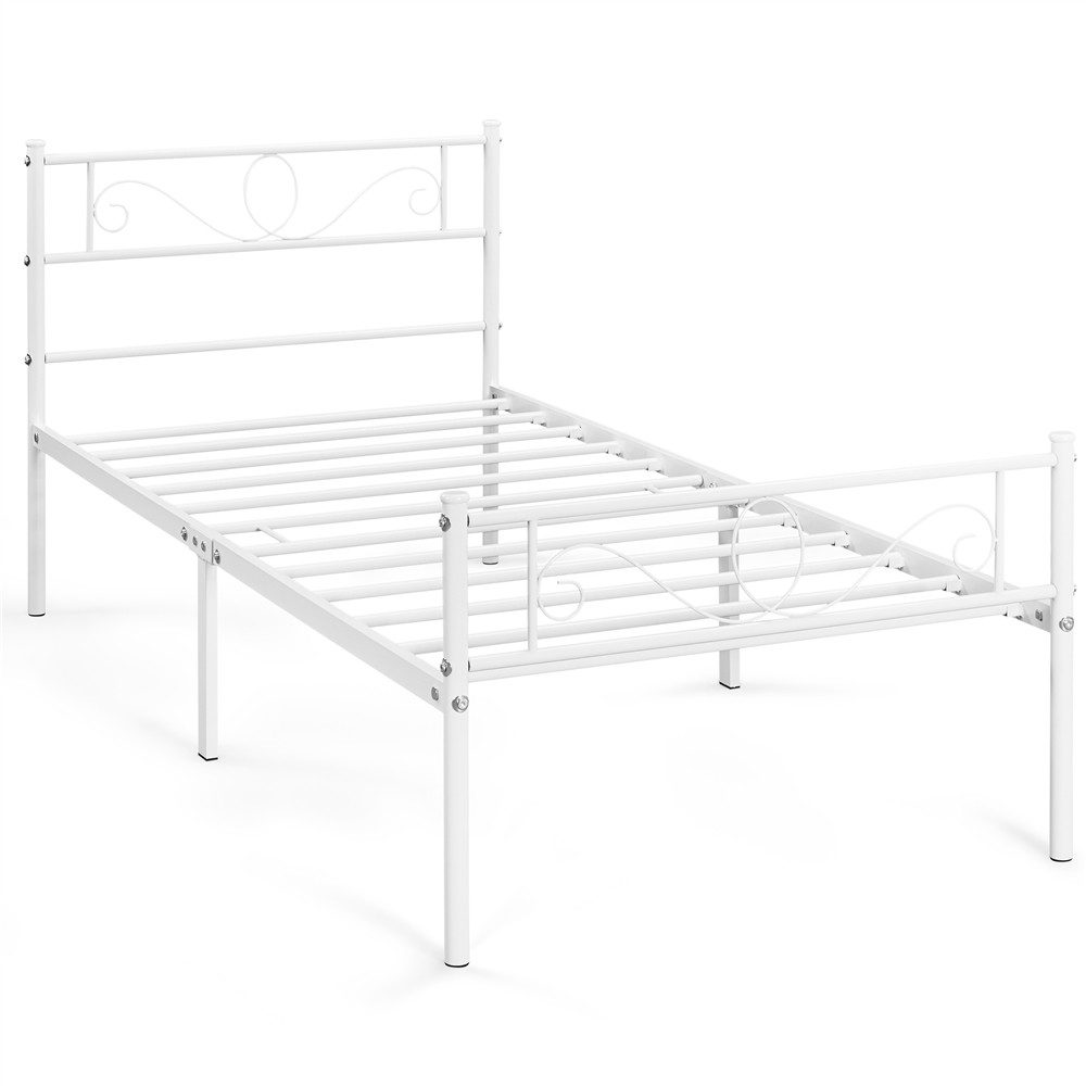 Yaheetech Bettgestell Metallbett mit Kopfteil, Einzelbett/Doppelbett Metall günstig online kaufen