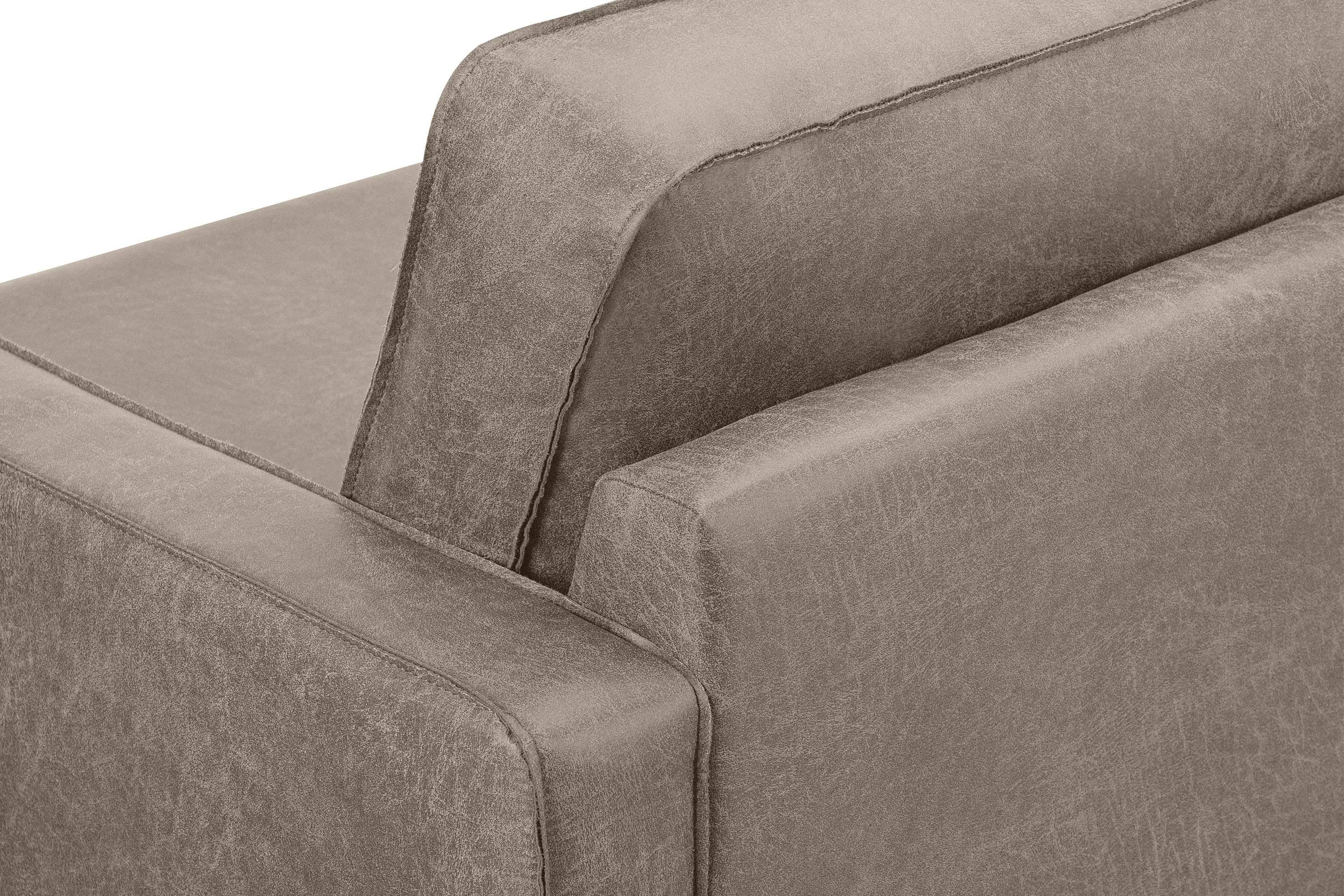 Konsimo 3-Sitzer INVIA Dreisitzer-Sofa, Grundschicht: hellgrau Echtleder, auf hellgrau in hohen EU hellgrau Metallfüßen, | Hergestellt 
