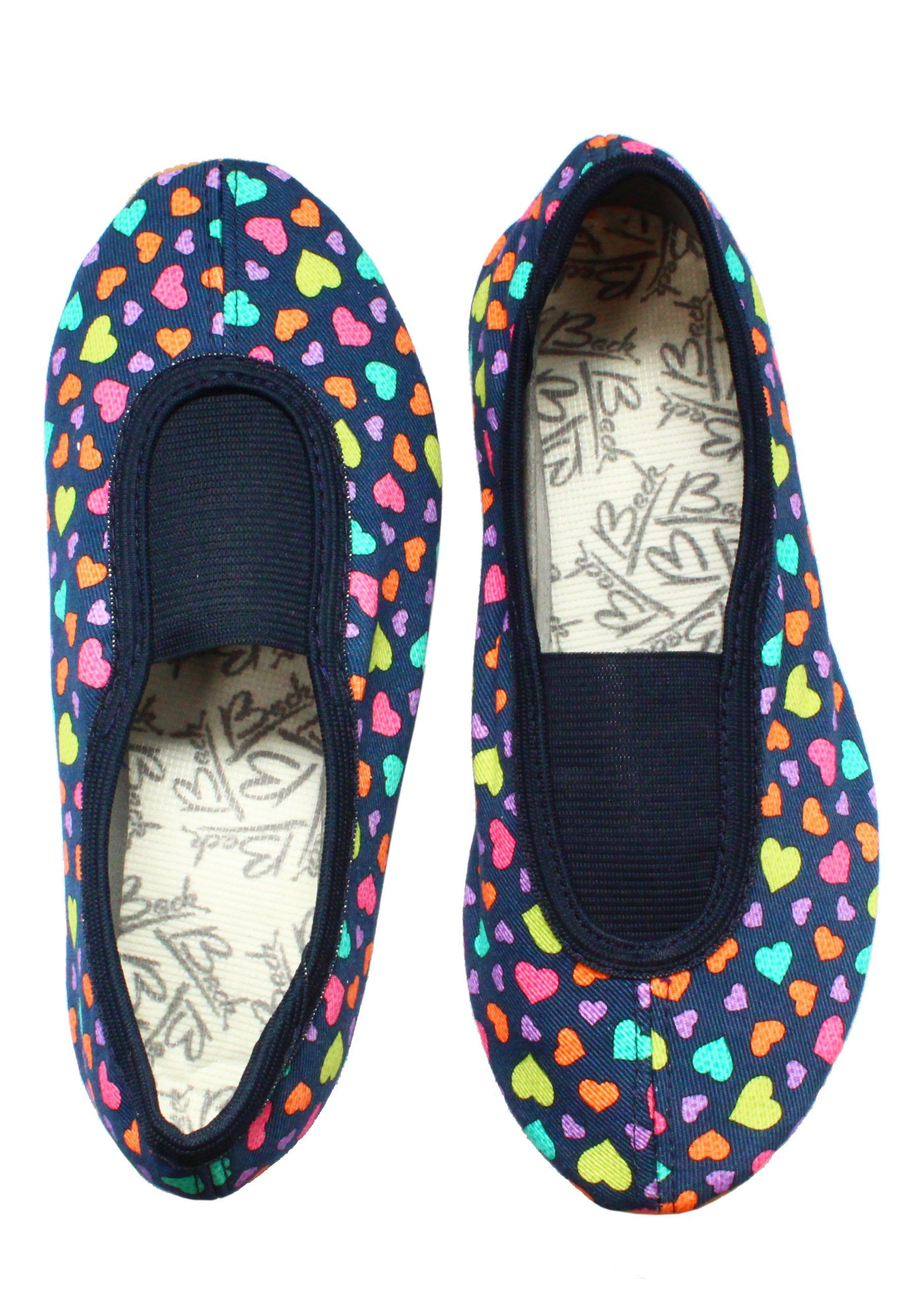Schläppchen Hearts mit Ristgummi Gymnastikschuh