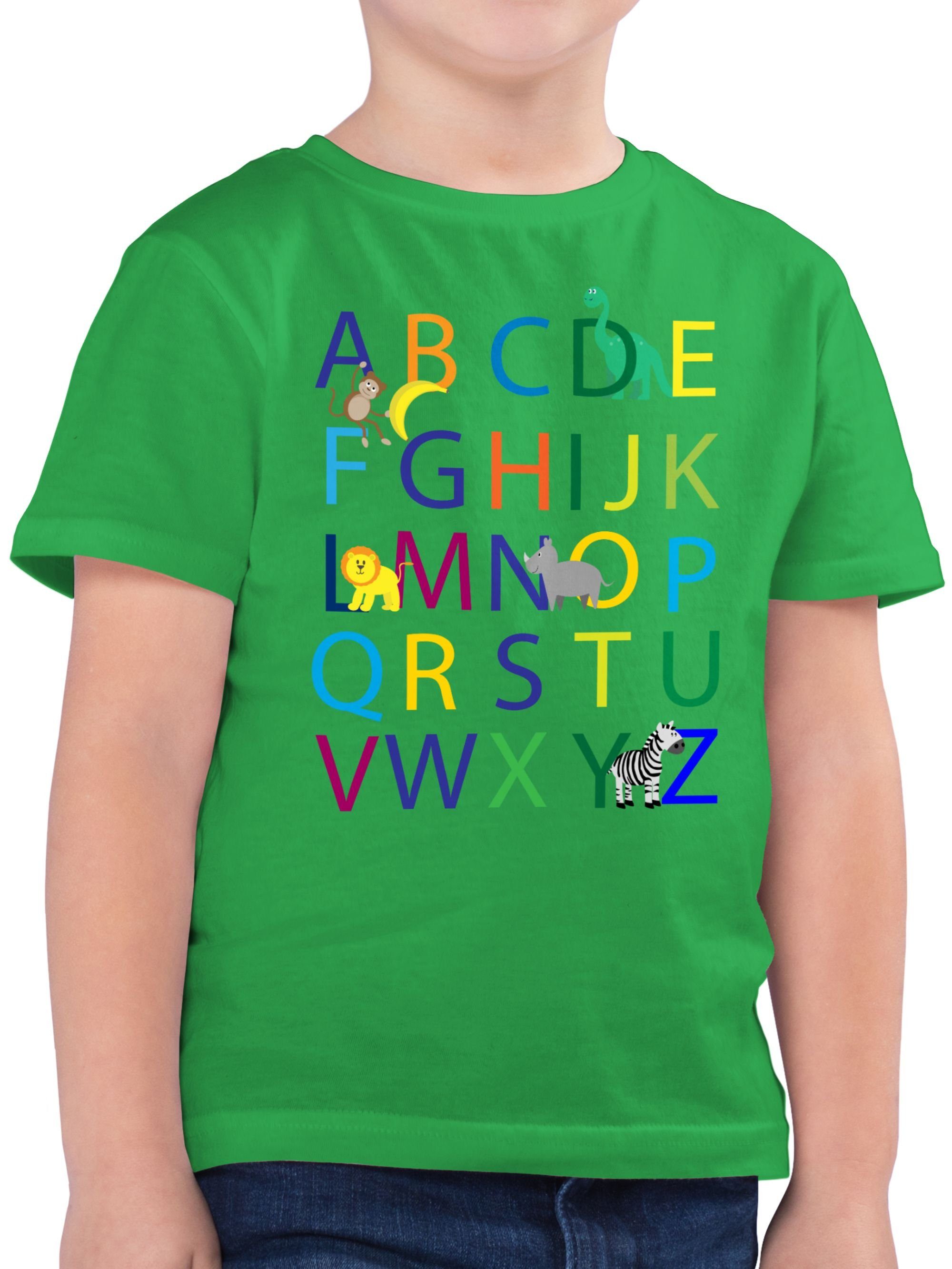 Einschulung Junge Grün Geschenke ABC Einschulung Schulanfang Shirtracer T-Shirt 2