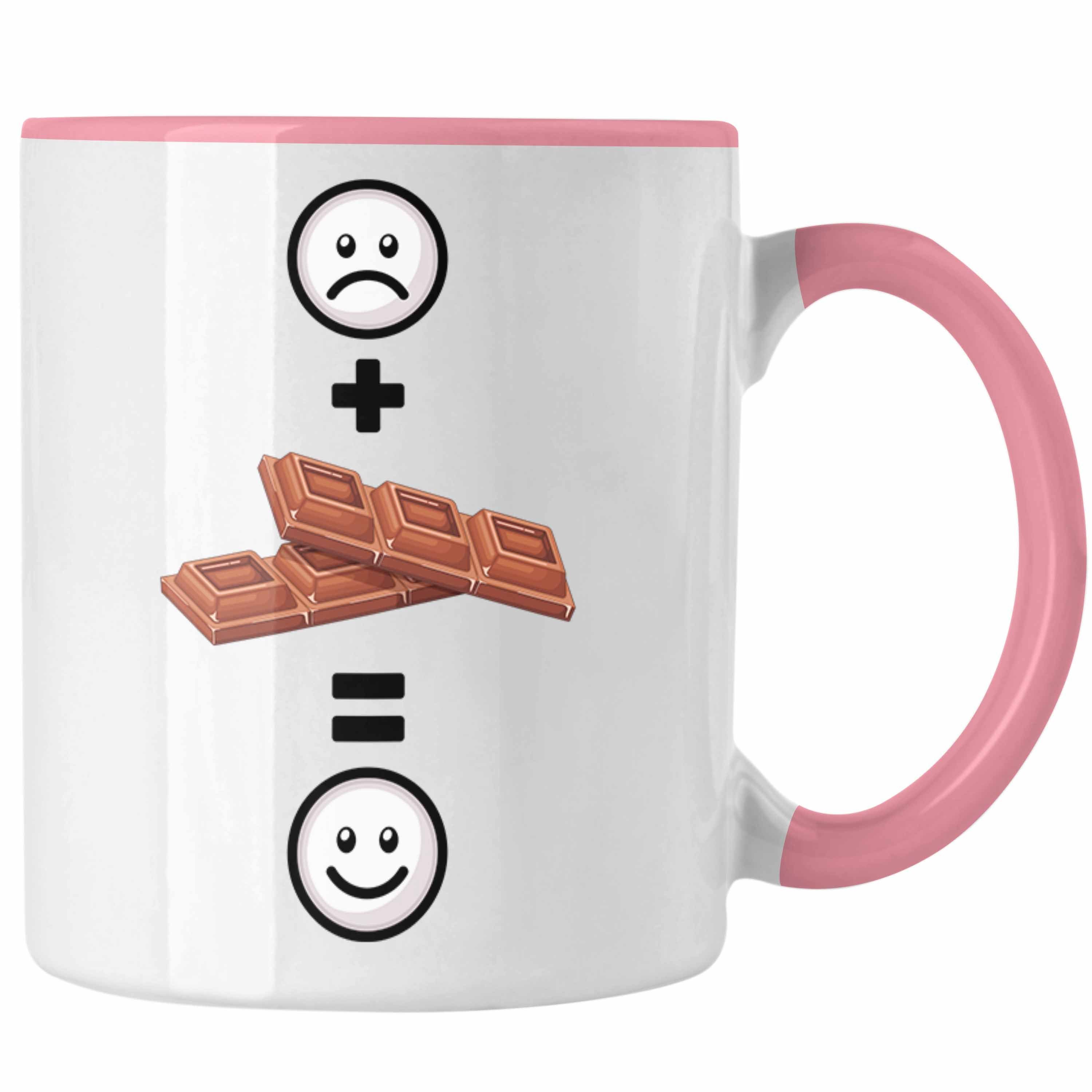 Trendation Tasse Schokolade Tasse Geschenk für Schoko-Liebhaber Lustige Geschenkidee :( Rosa