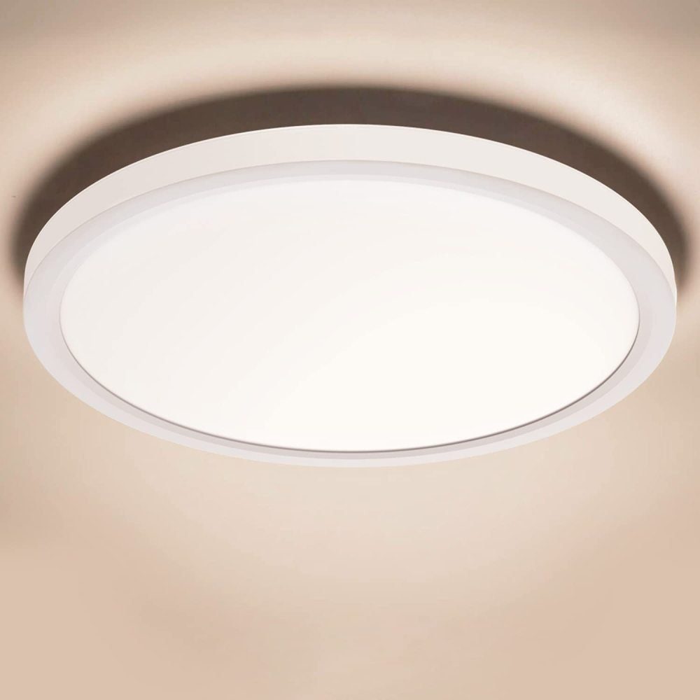 GelldG Deckenleuchten LED Deckenleuchte Flach Rund Deckenlampe 18W, Modern  Weiß LED Lampen