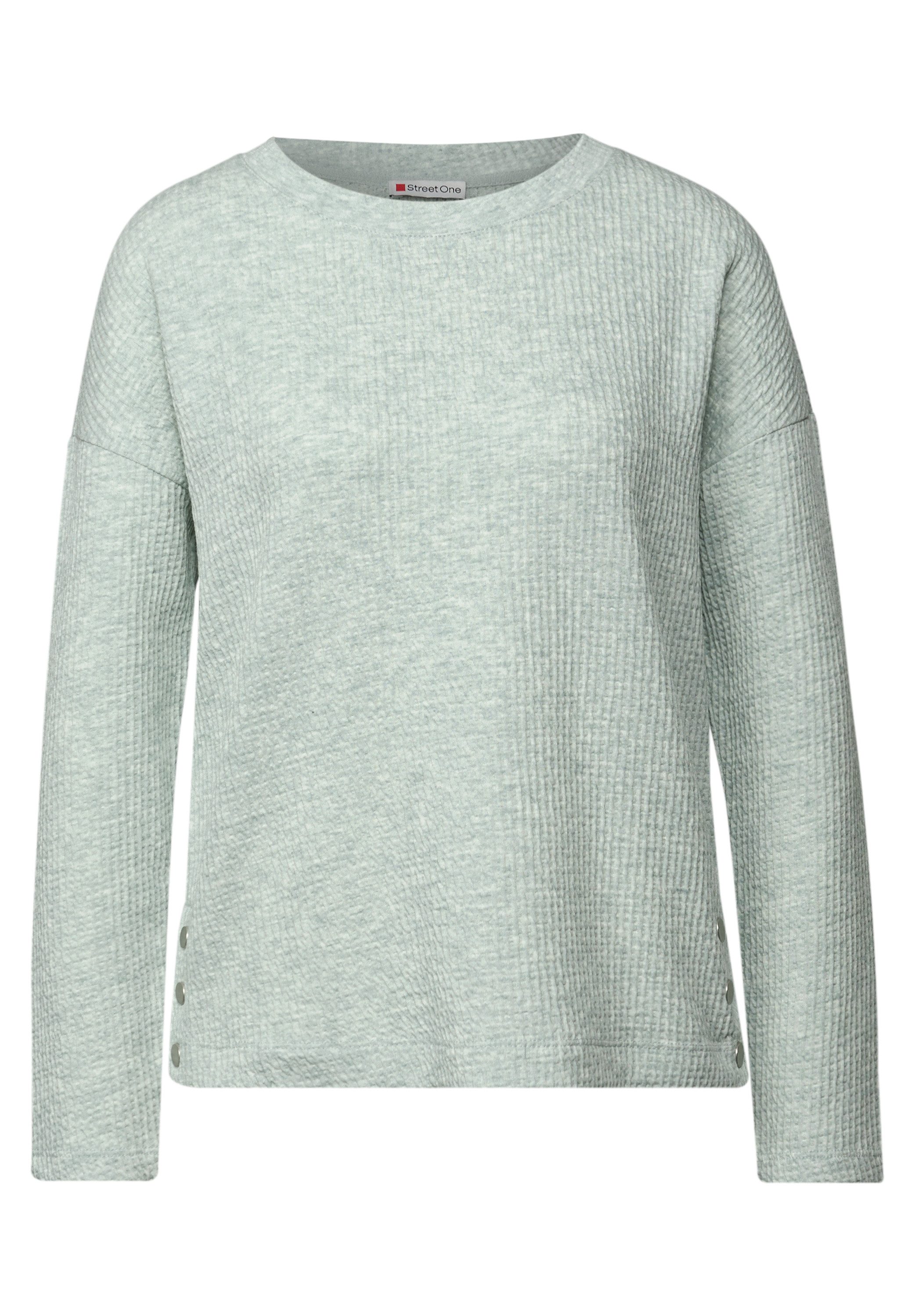 STREET ONE Langarmshirt Strukturshirt mit Knöpfen günstig online kaufen