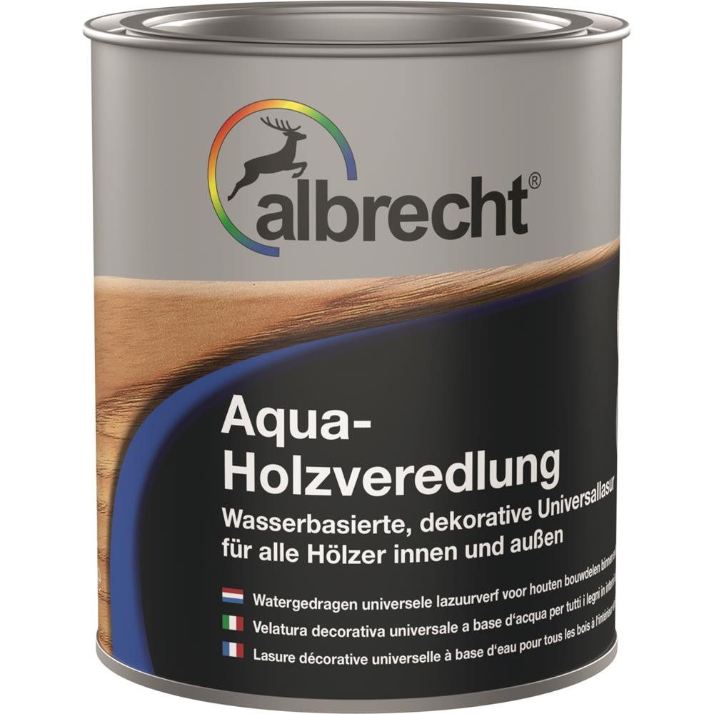 Lack Albrecht Lasur Aqua-Holzveredlung 750 ml Universallasur Holzlasur Schutzlasur
