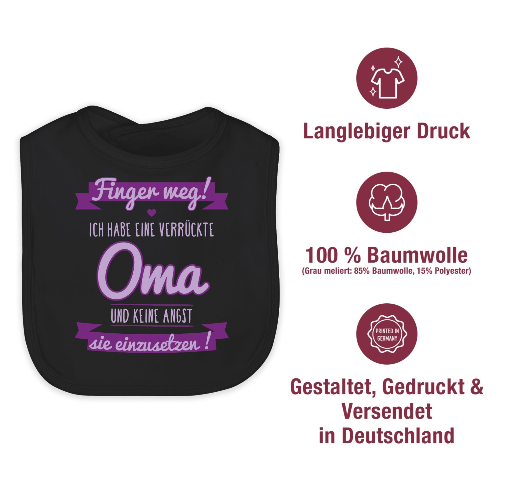 Shirtracer Lätzchen Ich Habe eine verrückte Oma-lila, Sprüche Baby