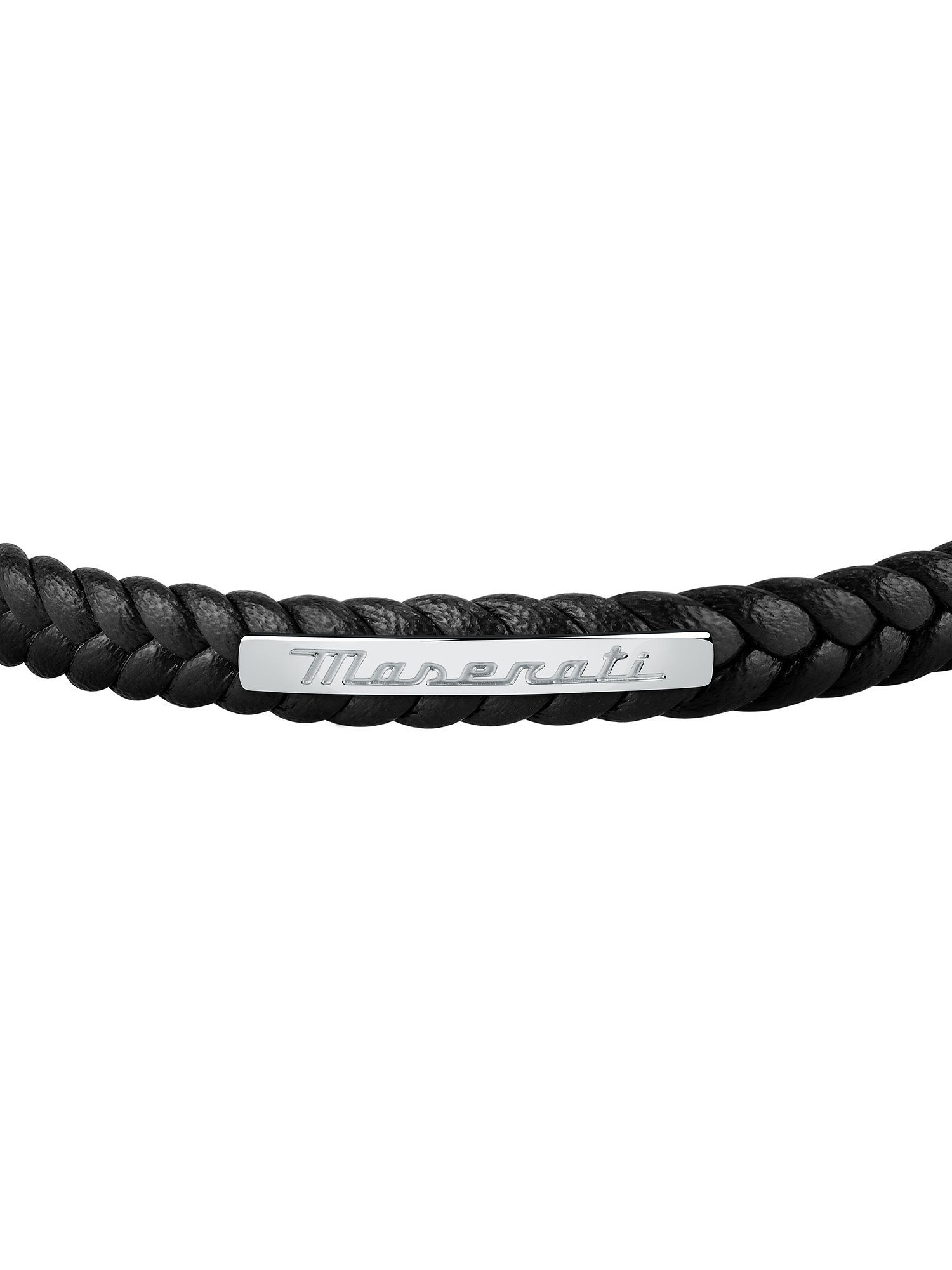 MASERATI Edelstahlarmband Maserati Herren-Armband Edelstahl, Leder, recycelt