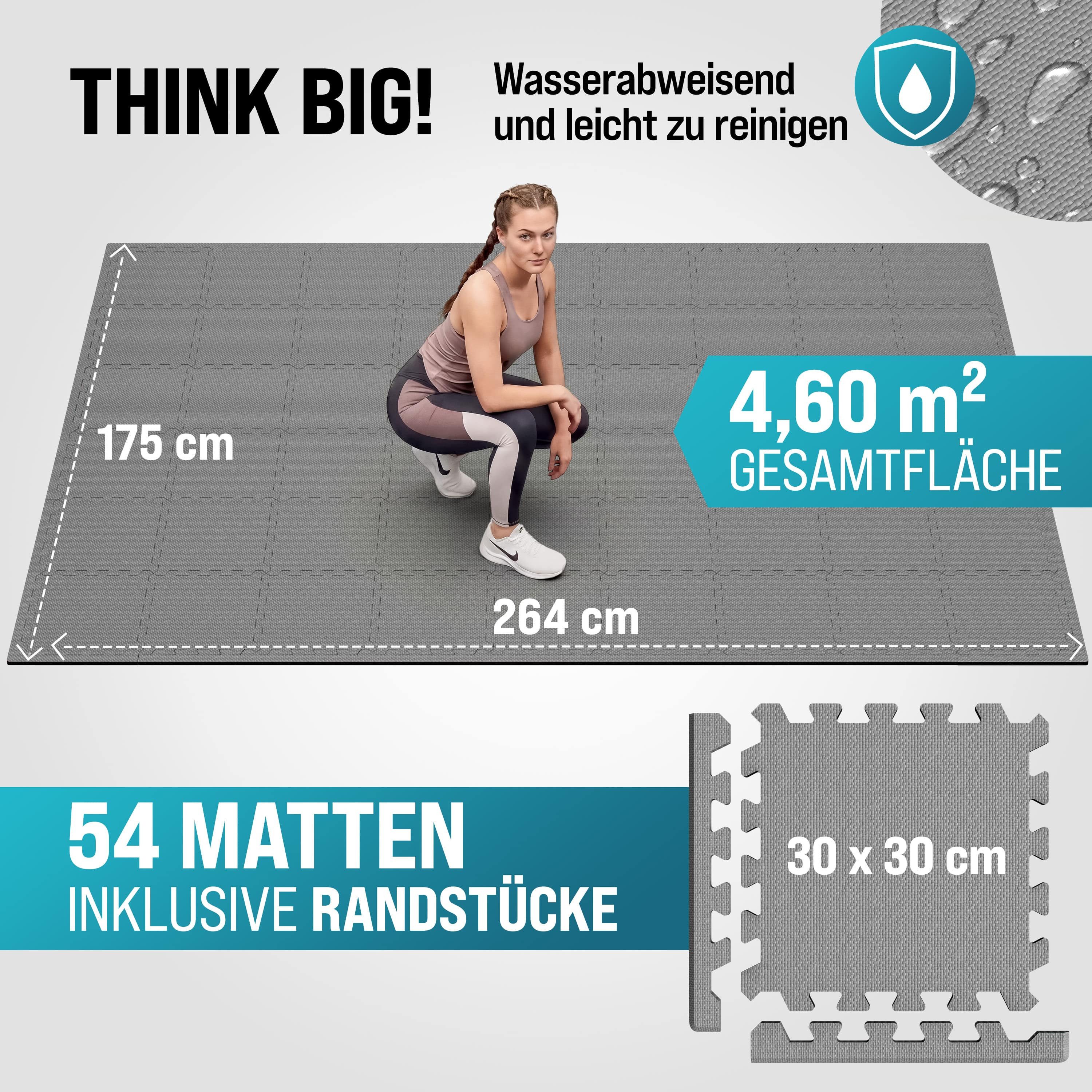 monzana Fitnessmatte (54-St), Rutschfest EVA-Schaumstoff Bodenschutz Trainingsmatten Fitnessgeräte – Bild 2 von 5