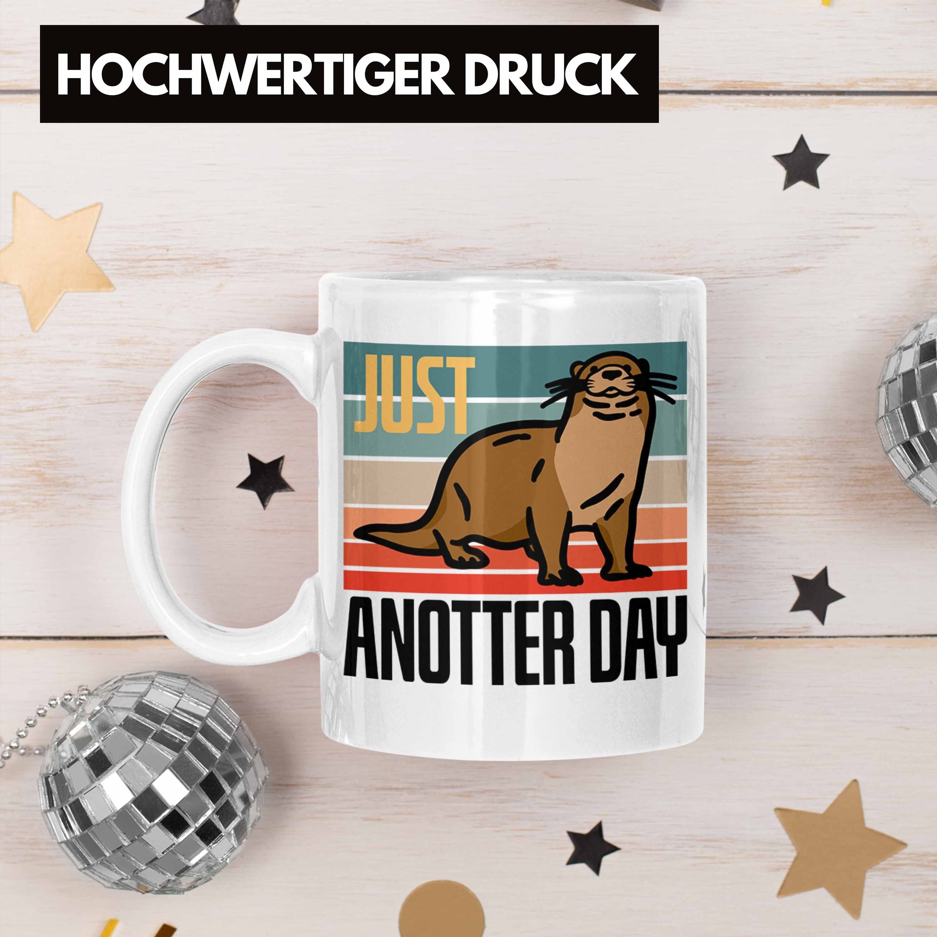 Tasse Trendation Lustige Tasse Otter Day" für Anotter Tierliebhaber Weiss Geschenk "Just
