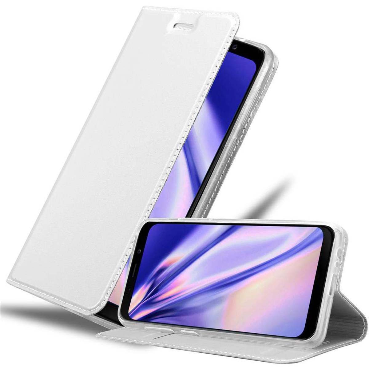 Cadorabo Handyhülle für Samsung Galaxy A8 2018 Hülle Samsung Galaxy A8 2018, Schutzhülle Hülle mit Standfunktion, Magnetverschluss und Kartenfach