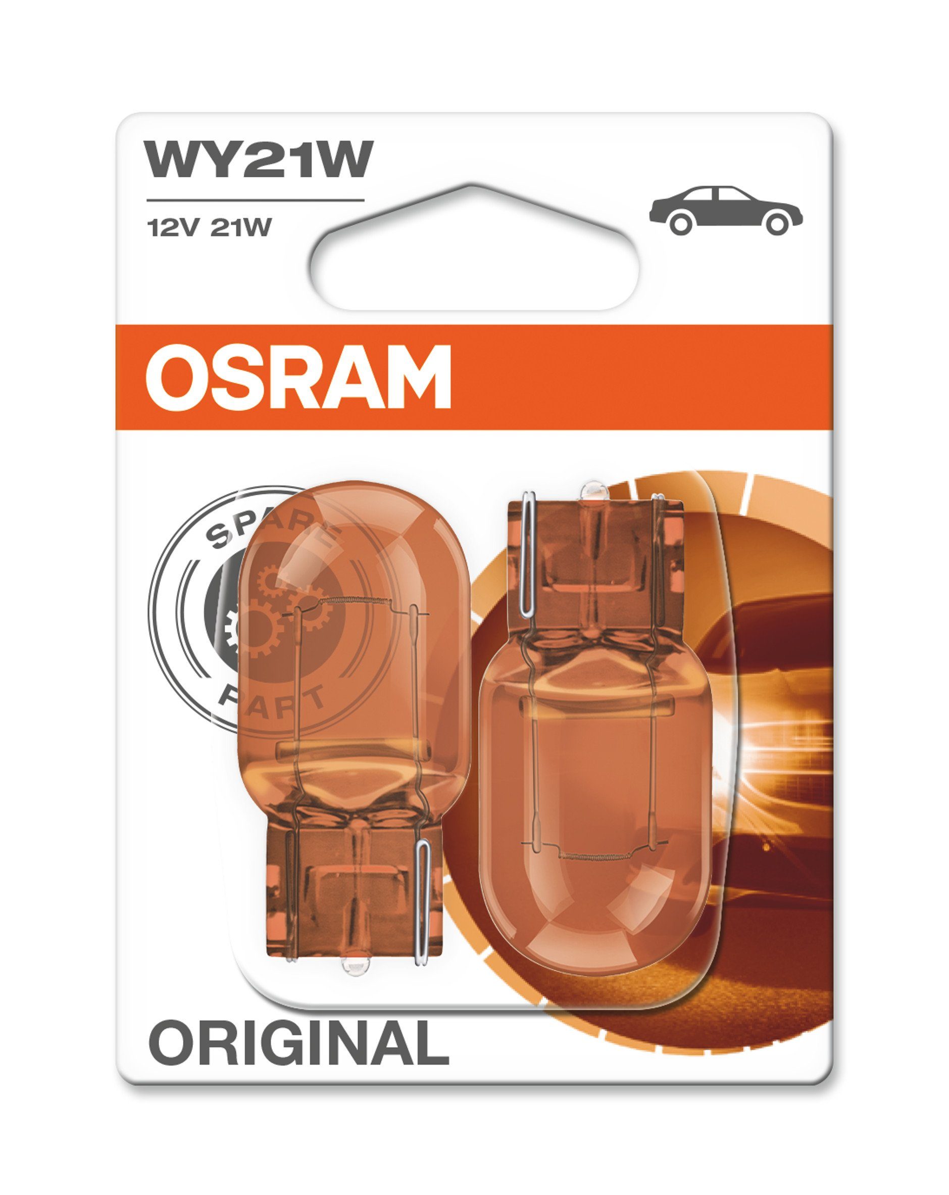 Osram KFZ-Ersatzleuchte WY21W 12V 21W WX3x16d Blister (gelb/orange) 2 St.7504-02B
