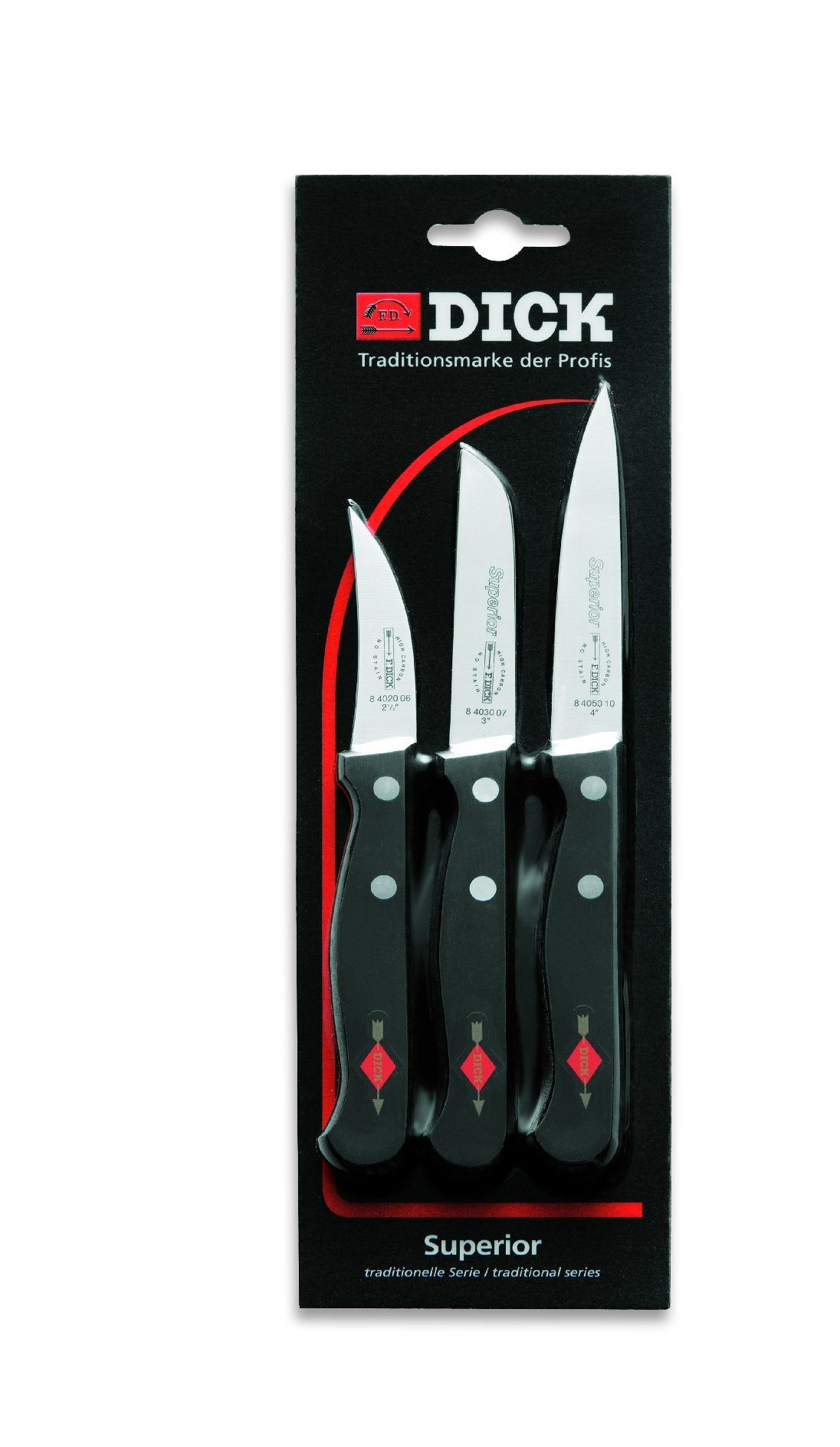 Dick Messer-Set Dick 8470004 Messer-Set Superior Messer 3 teilig Küchenmesser Gemüsemesser Schälmesser