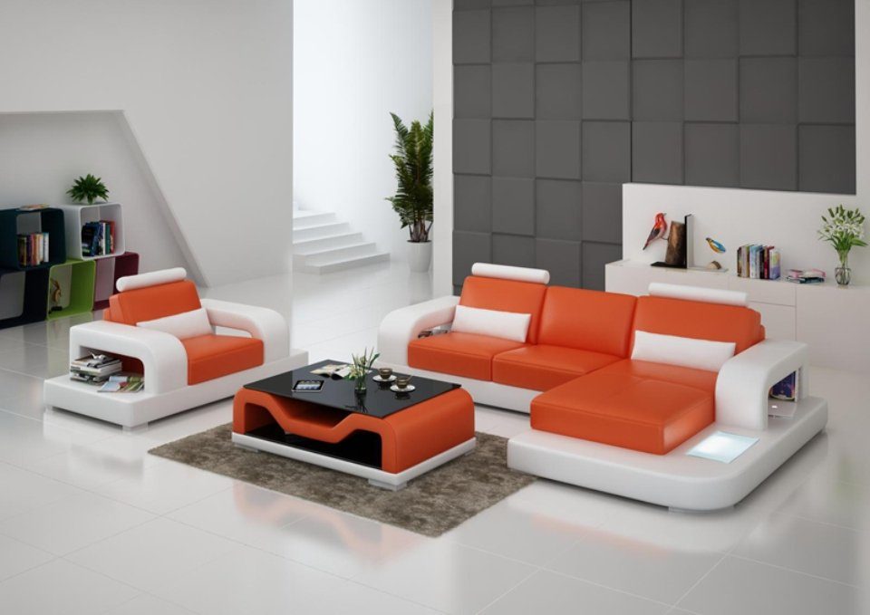 Im Versandhandel JVmoebel Ecksofa, Ledersofa Couch Wohnlandschaft + Garnitur Modern 1Sitzer Design Eck