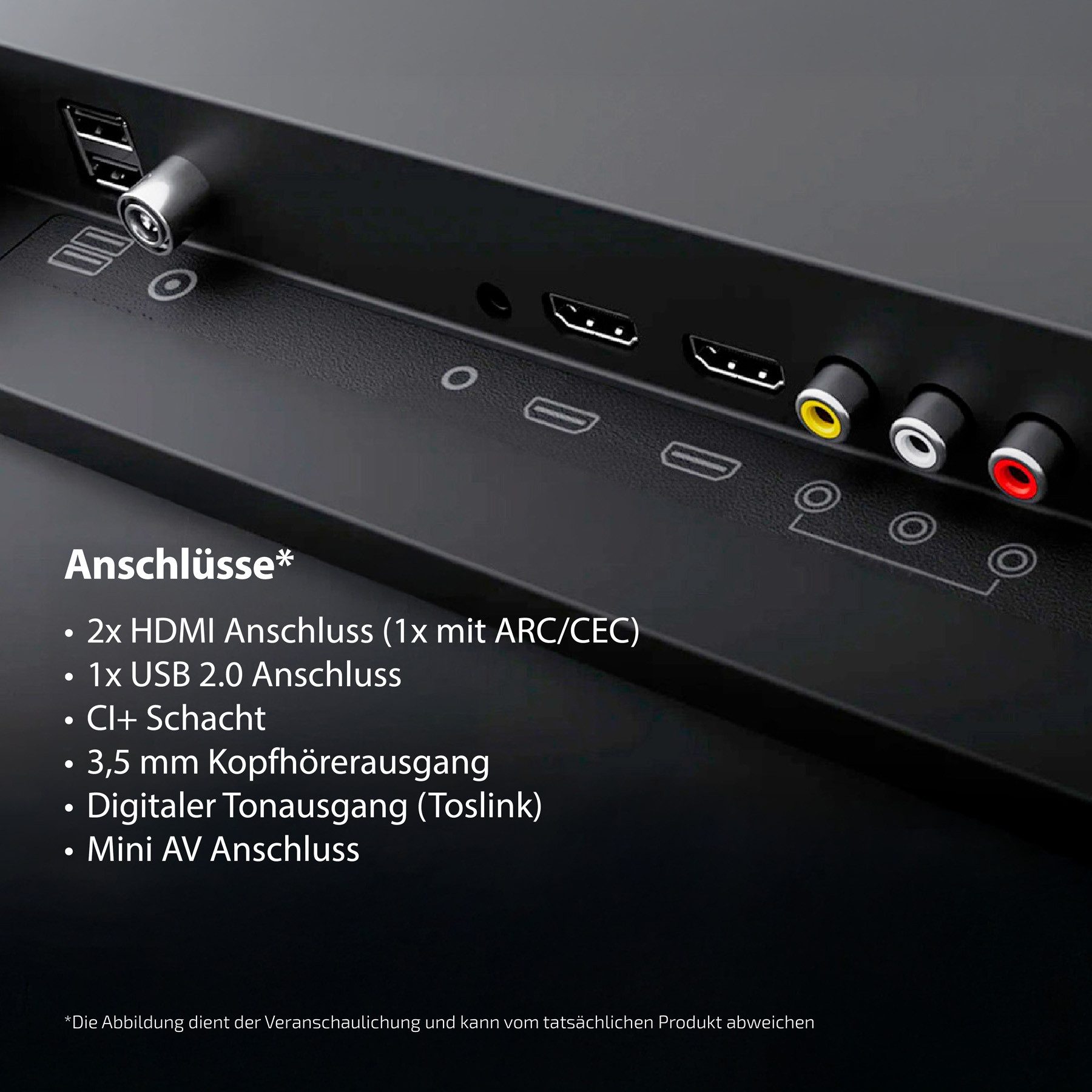 Dyon Enter 24 Pro-X-V LED-Fernseher (60 cm/24 Zoll, HD, 24", 12V für Camping, Triple Tuner, CI+, EPG & Hotelmodus)