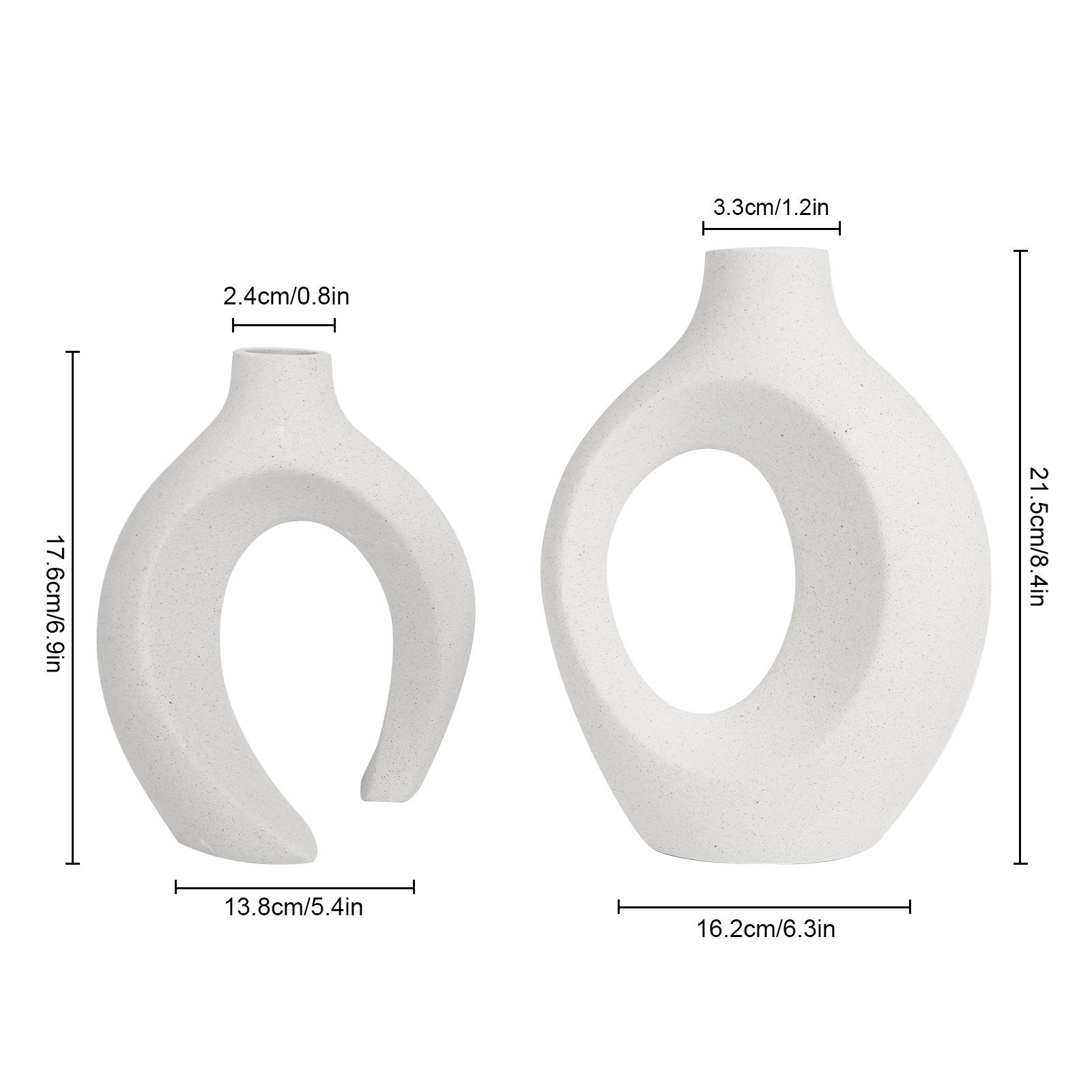 Dekovase Keramik TWSOUL europäischen Vasen-Set in Stil Keramisches Weiß, im