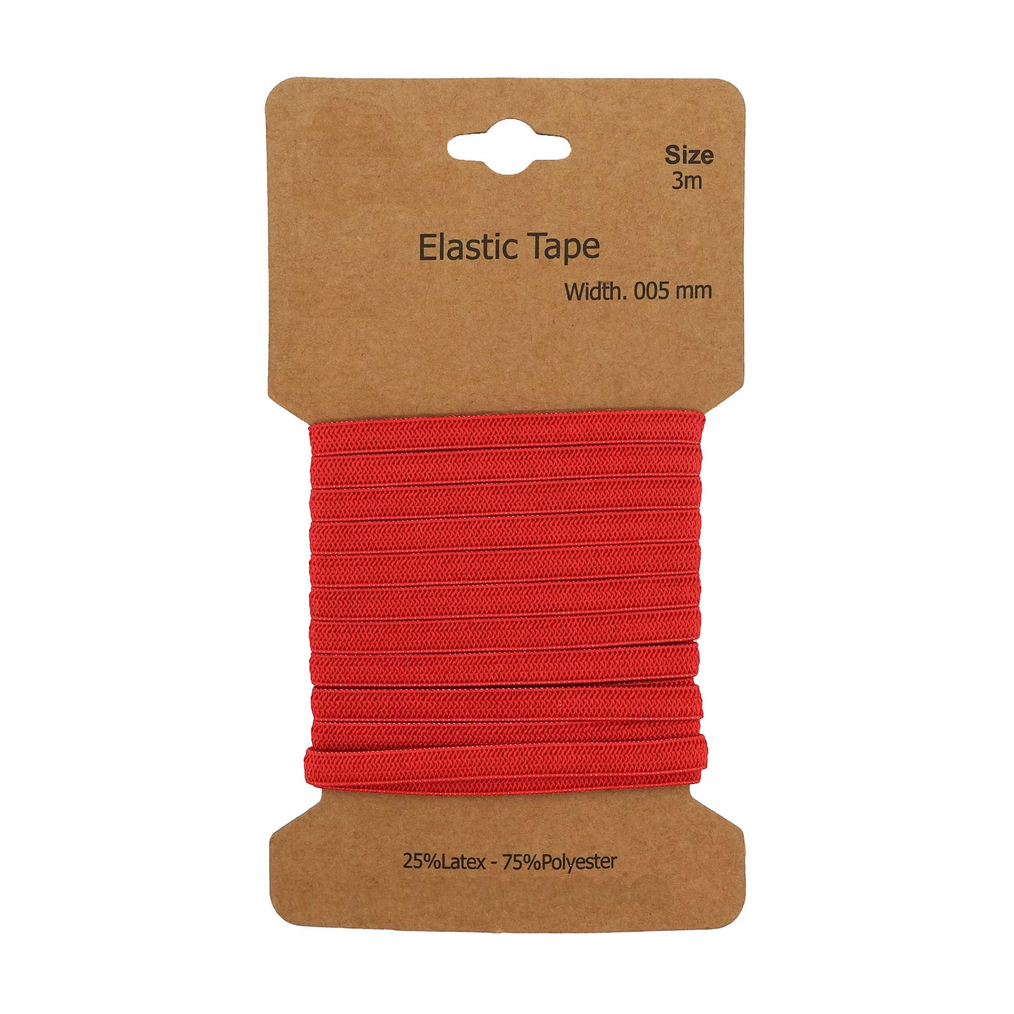 maDDma Gummiband Gummiband 3 m x 5 mm Gummilitze Gummi elastisches Band Flachgummi, rot