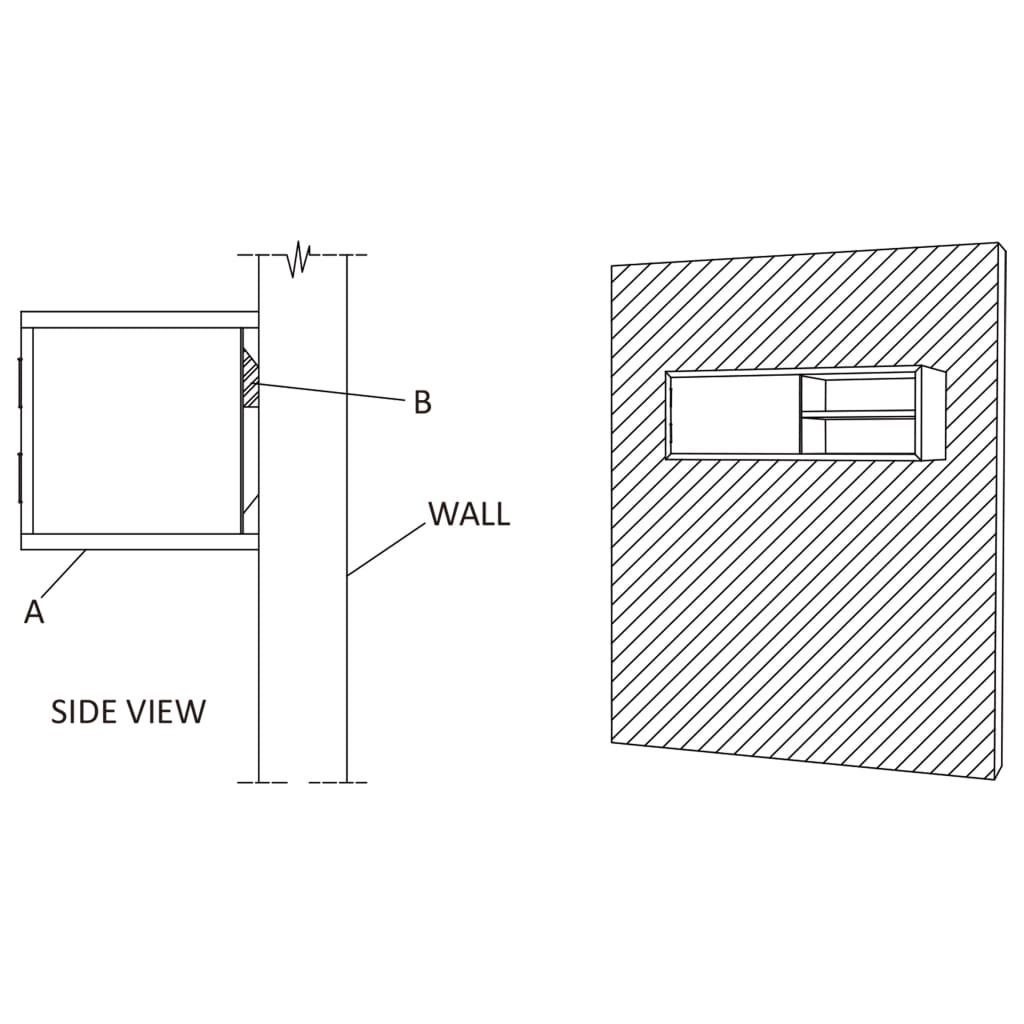 Massivholz vidaXL cm Teak TV-Schrank (1-St) Wand-TV-Schrank 90x30x30