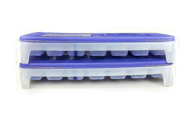 TUPPERWARE Frischhaltedose Eiswürfler mit Deckel (2) lila/blau + SPÜLTUCH