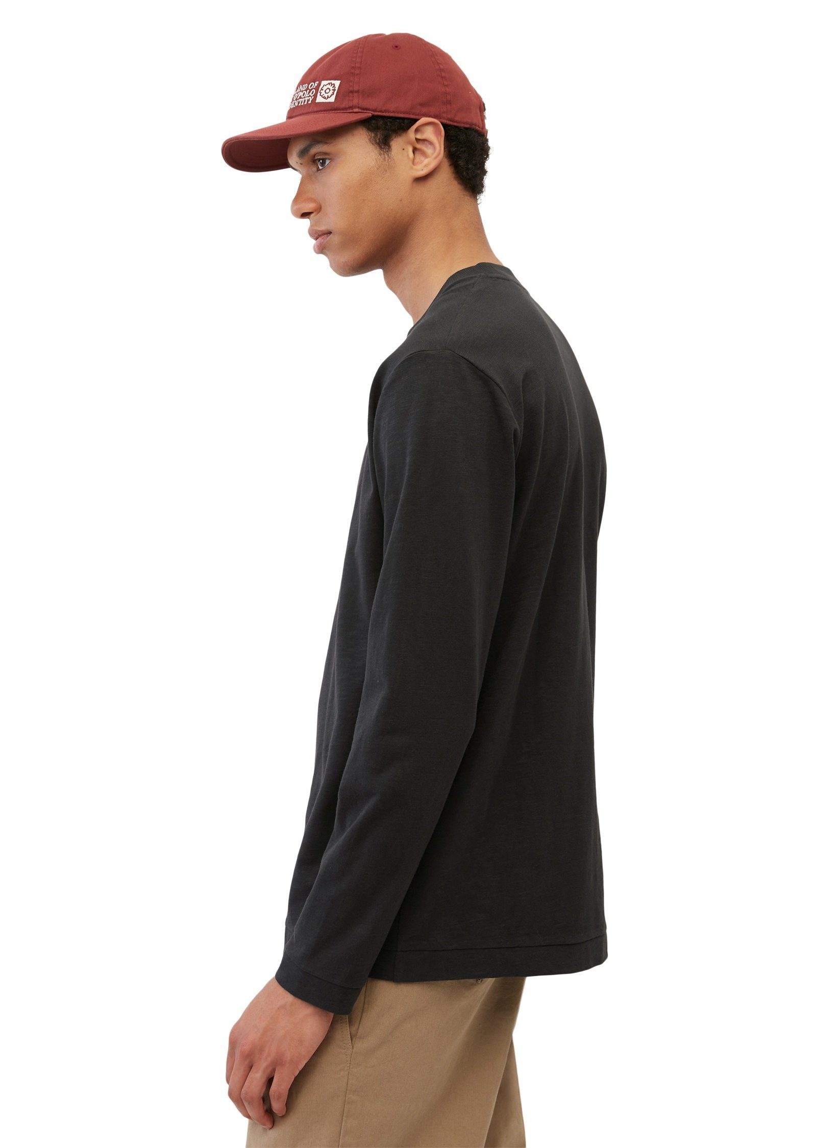 Marc O'Polo Langarmshirt aus Bio-Baumwolle schwarz reiner