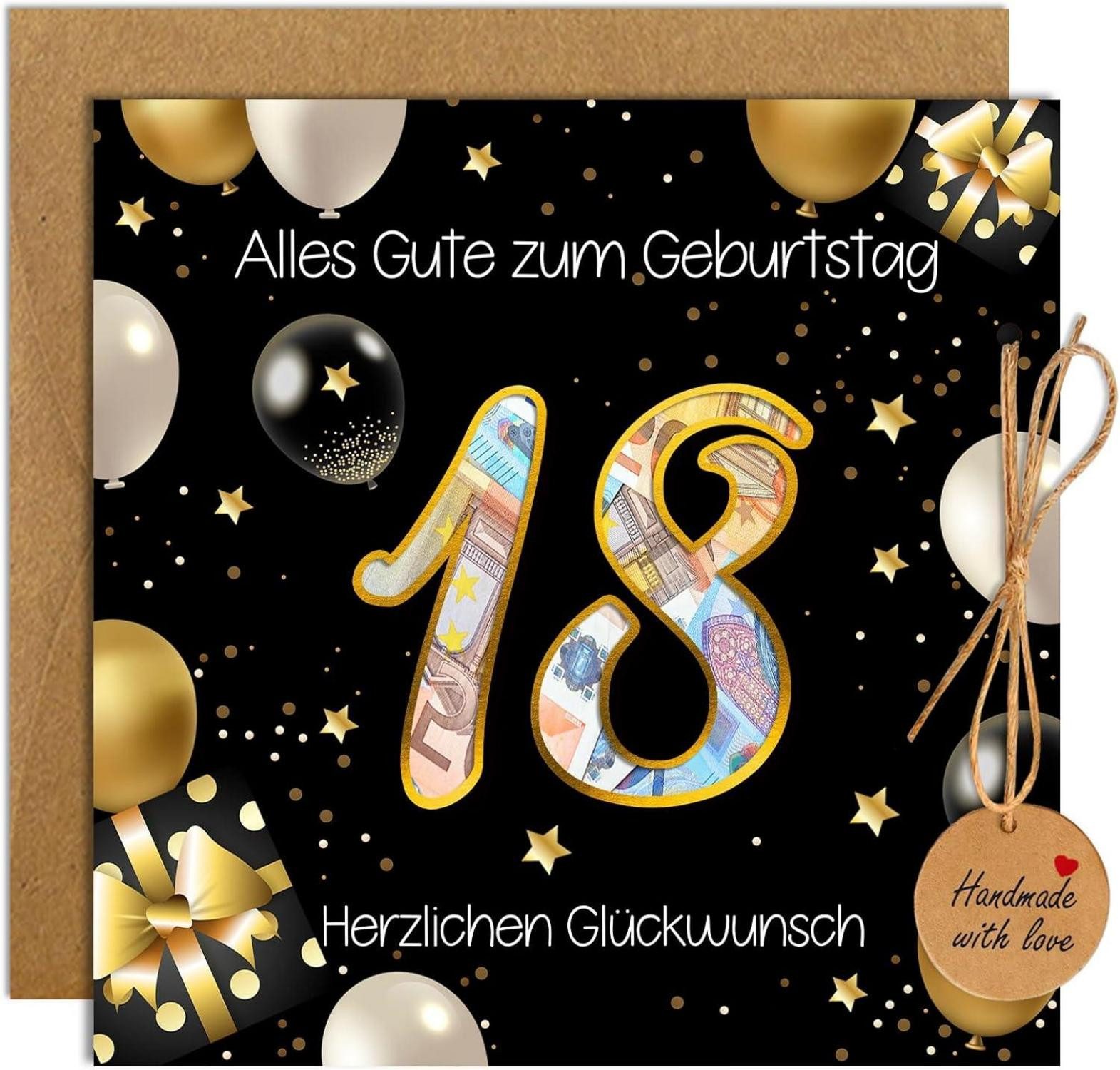 Dekohänger 18. Geburtstag Geldgeschenke Verpackung Umschläge Grußkarte