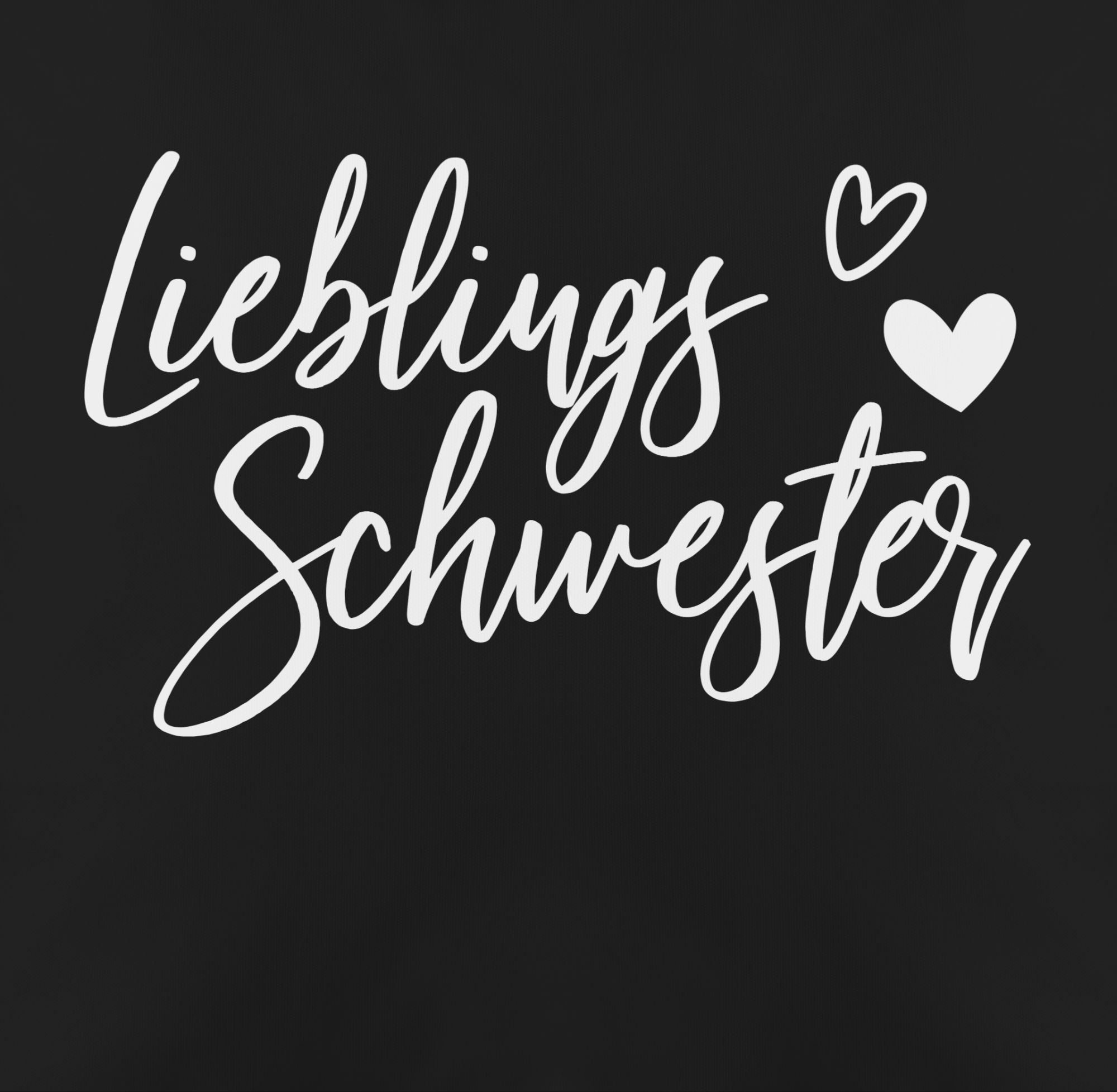 2 Shirtracer Lieblingsschwester, Schwester Dekokissen Schwarz