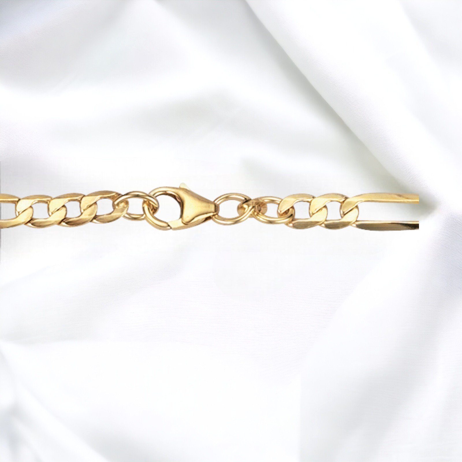 Goldkette JB Edles Unisex Goldarmband Figaro hohl 4,0 mm 333 - 8 K Gold 19 cm