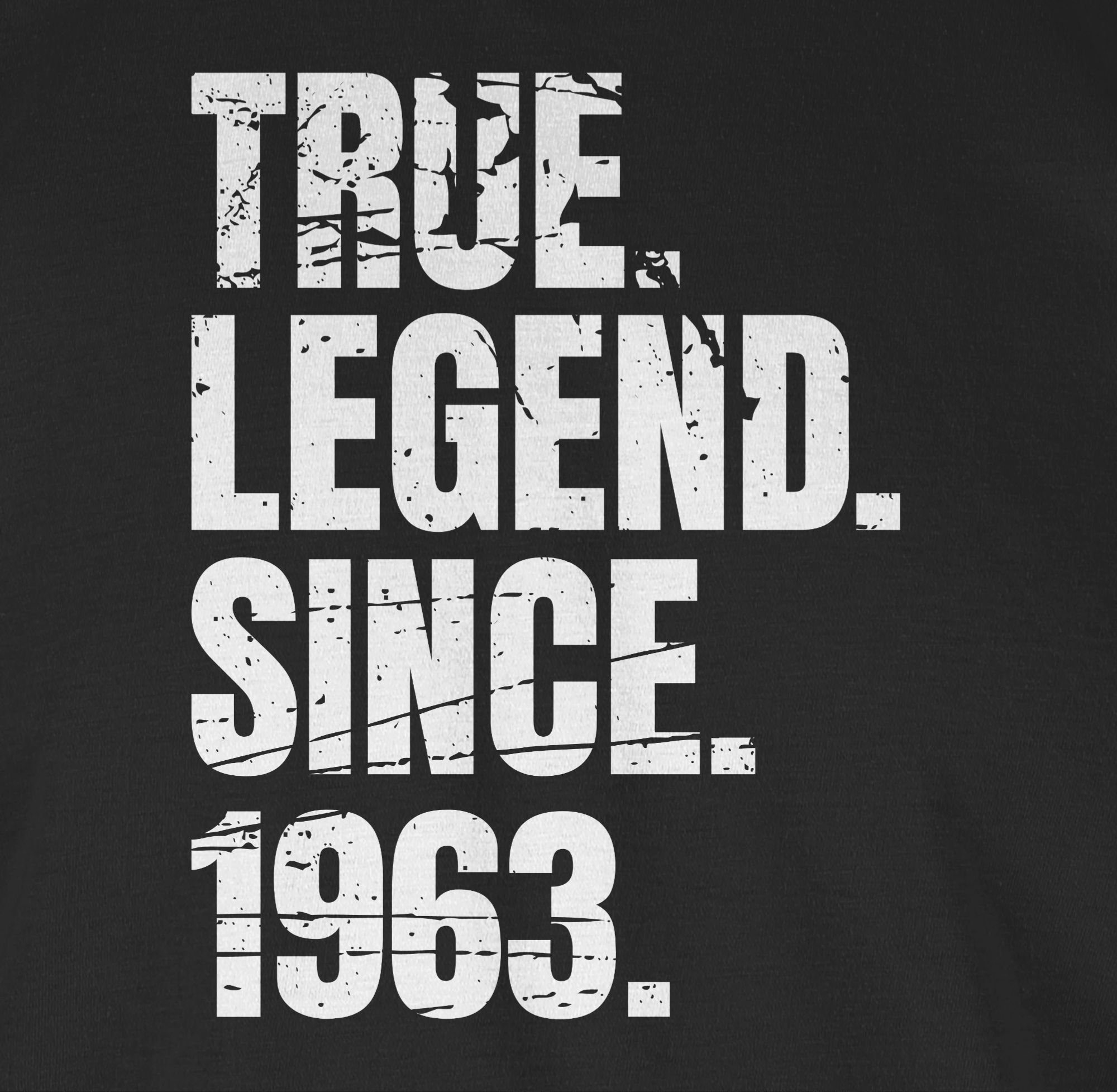 T-Shirt Schwarz Geburtstag 1963 since 01 60. Shirtracer True Vintage Legend