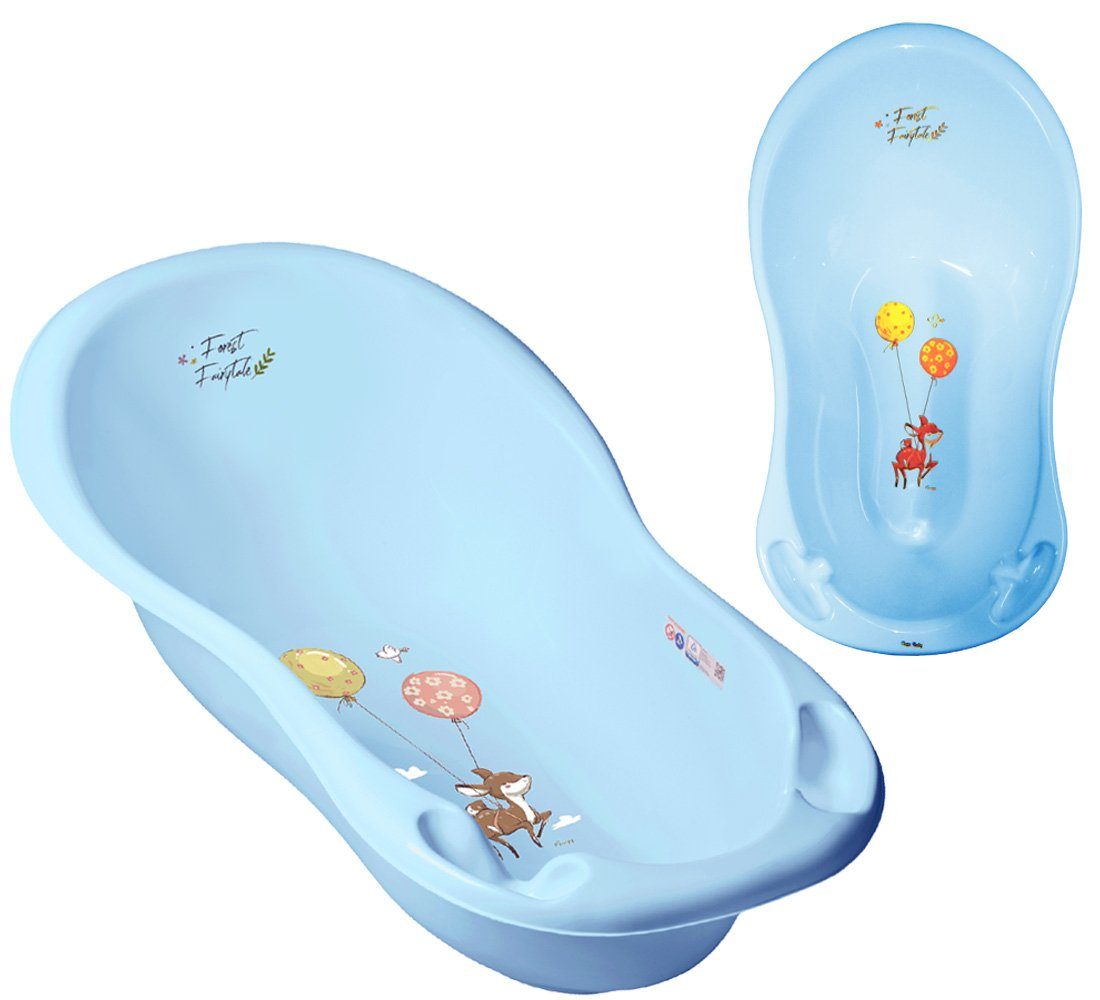 Tega-Baby Babybadewanne Set Ständer + Badesitz + Premium-Set), Ständer - (Made Europe ** 86 Blau Grau Babybadeset Wanne Teile FOREST in cm, + **Babywanne 2