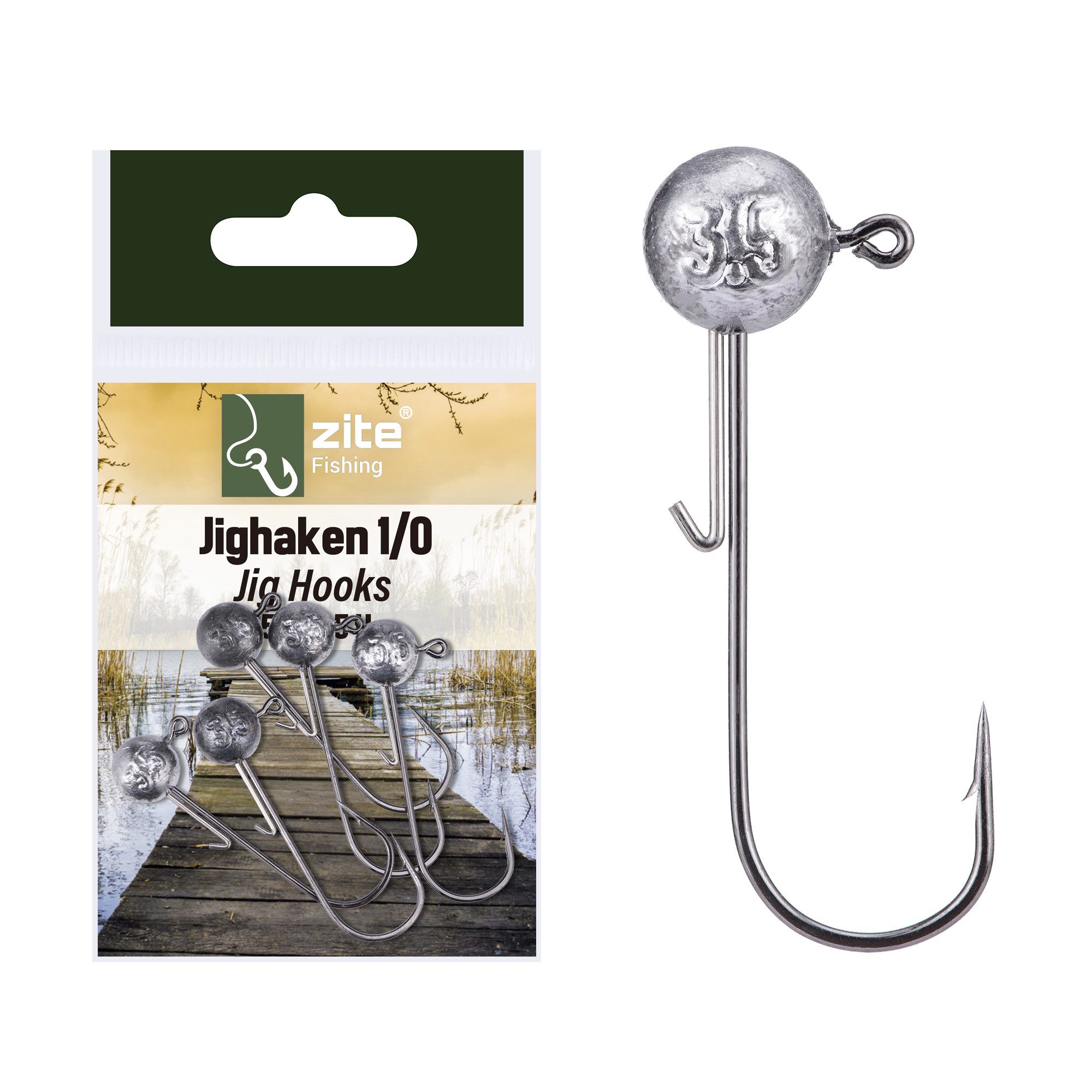 Zite Jighaken Gr. 1/0-5/0 3,5-25g Blei Silber perfekt für Gummiköder mit Köderhalter