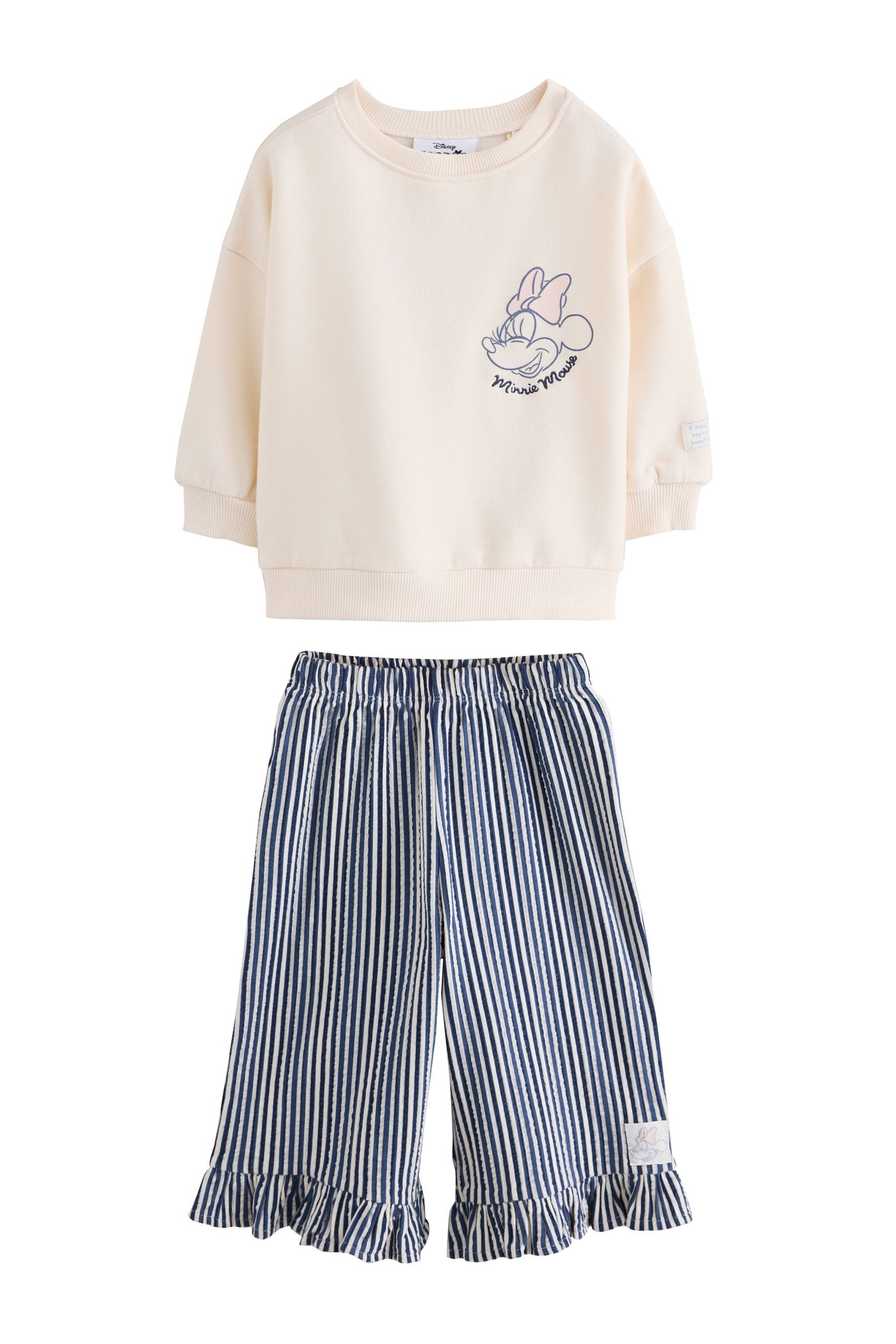 Next Sweatanzug Minnie Sweatshirt und Hose mit weitem Bein im Set (2-tlg)