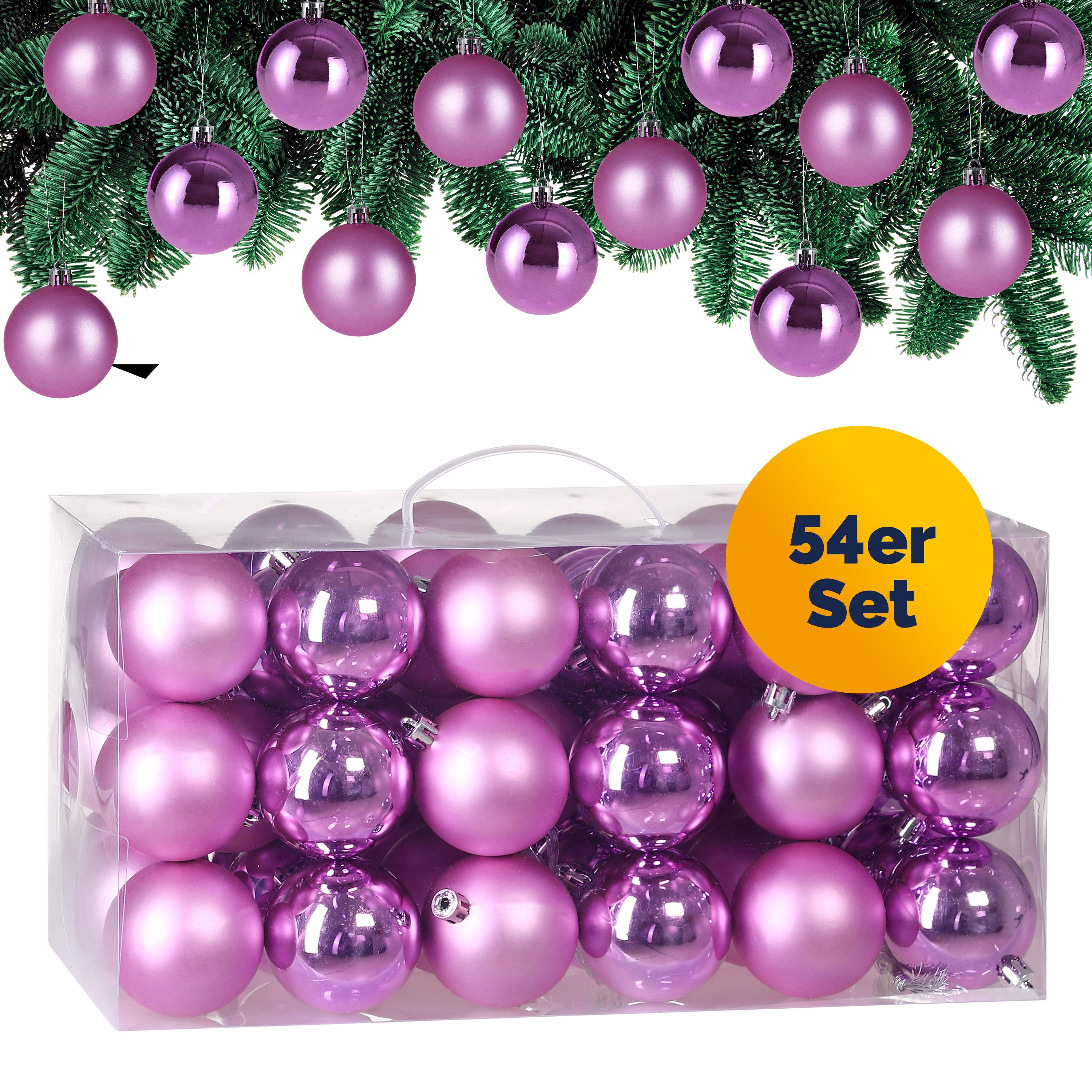 Casaria Weihnachtsbaumkugel (54 St), Новогодние шары 54er Set Weihnachtsbaumkugeln Weihnachtsdeko matt