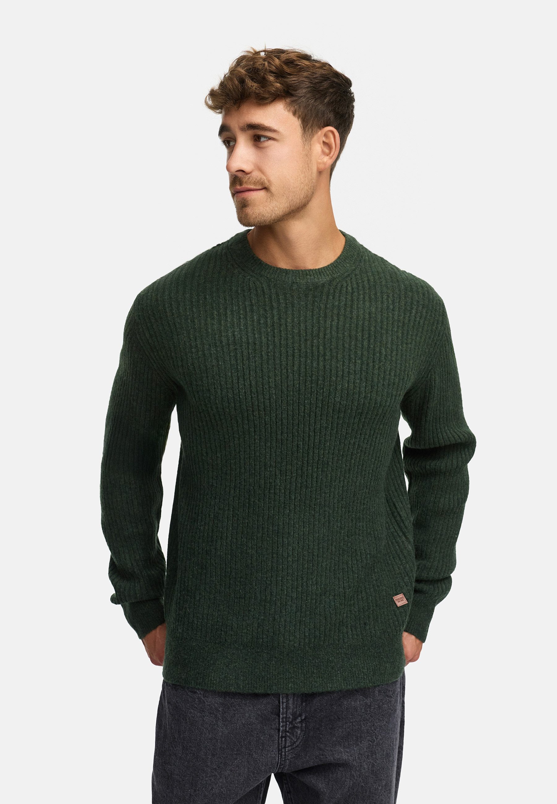 Indicode Strickpullover Herren INPeace O-Neck Pullover Herrenpullover mit R günstig online kaufen