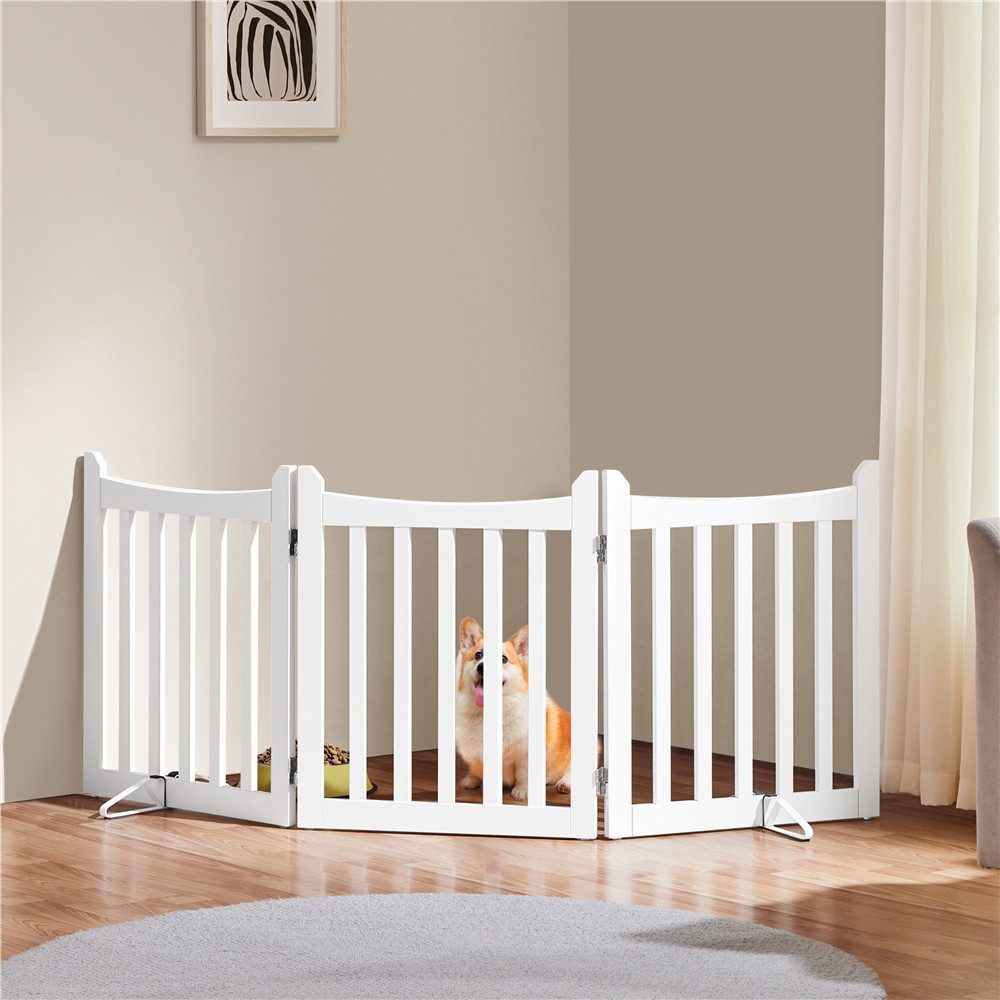 Yaheetech Freigehege, Hund Schutzgitter mit 2 Stützfüßen, Faltbar, BxH: 152 × 60,5 cm