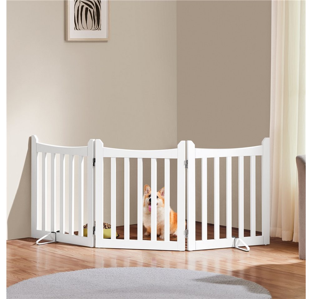 Thumbnail - Yaheetech Freigehege, Hund Schutzgitter mit 2 Stützfüßen, Faltbar, BxH: 152 × 60,5 cm