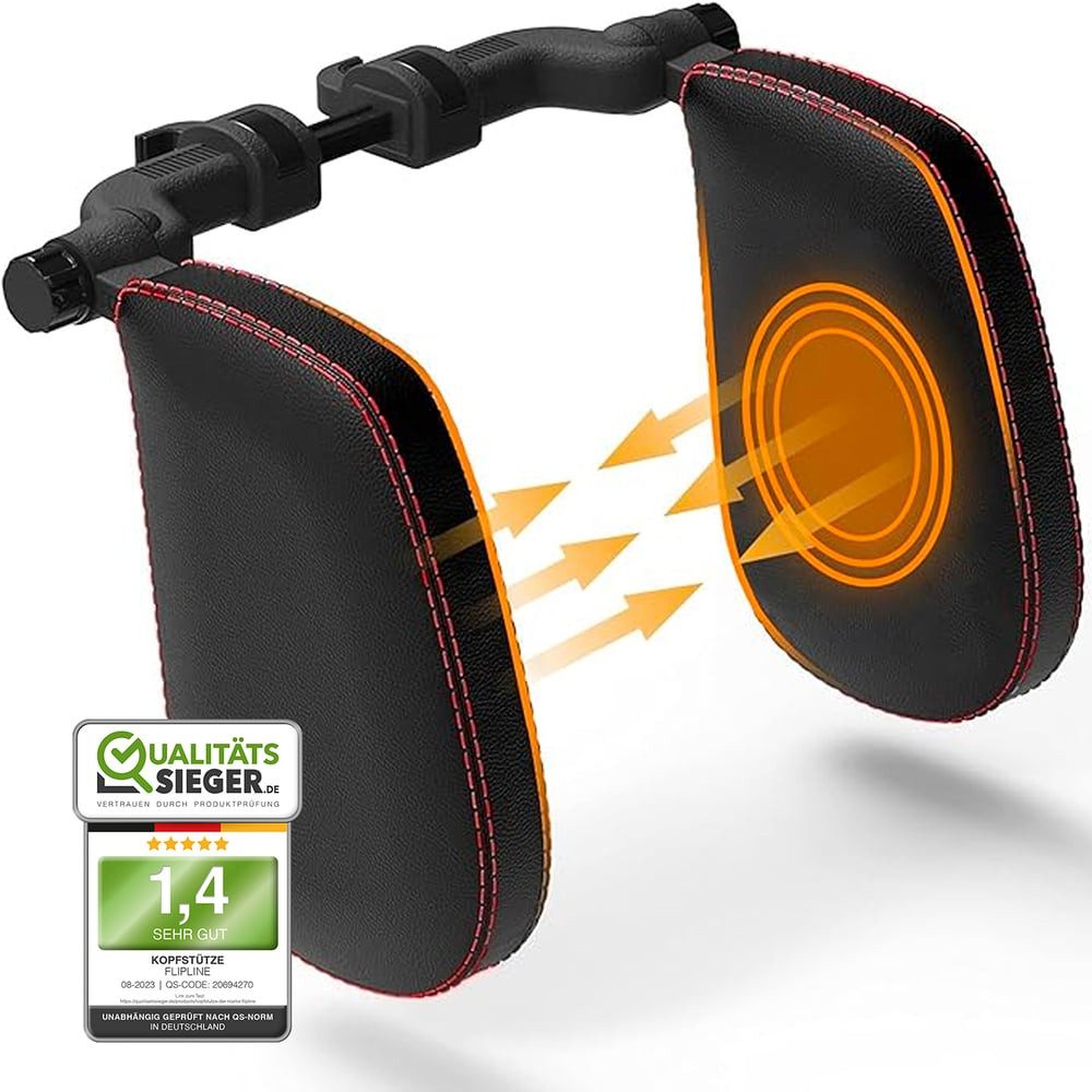 FLIPLINE® Kopfstütze Leder, bequemer Halt für längere Autofahrten