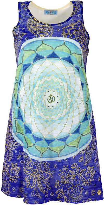 Guru-Shop Midikleid Psytrance Minikleid, Longtop - Lotus Mandala alternative Bekleidung