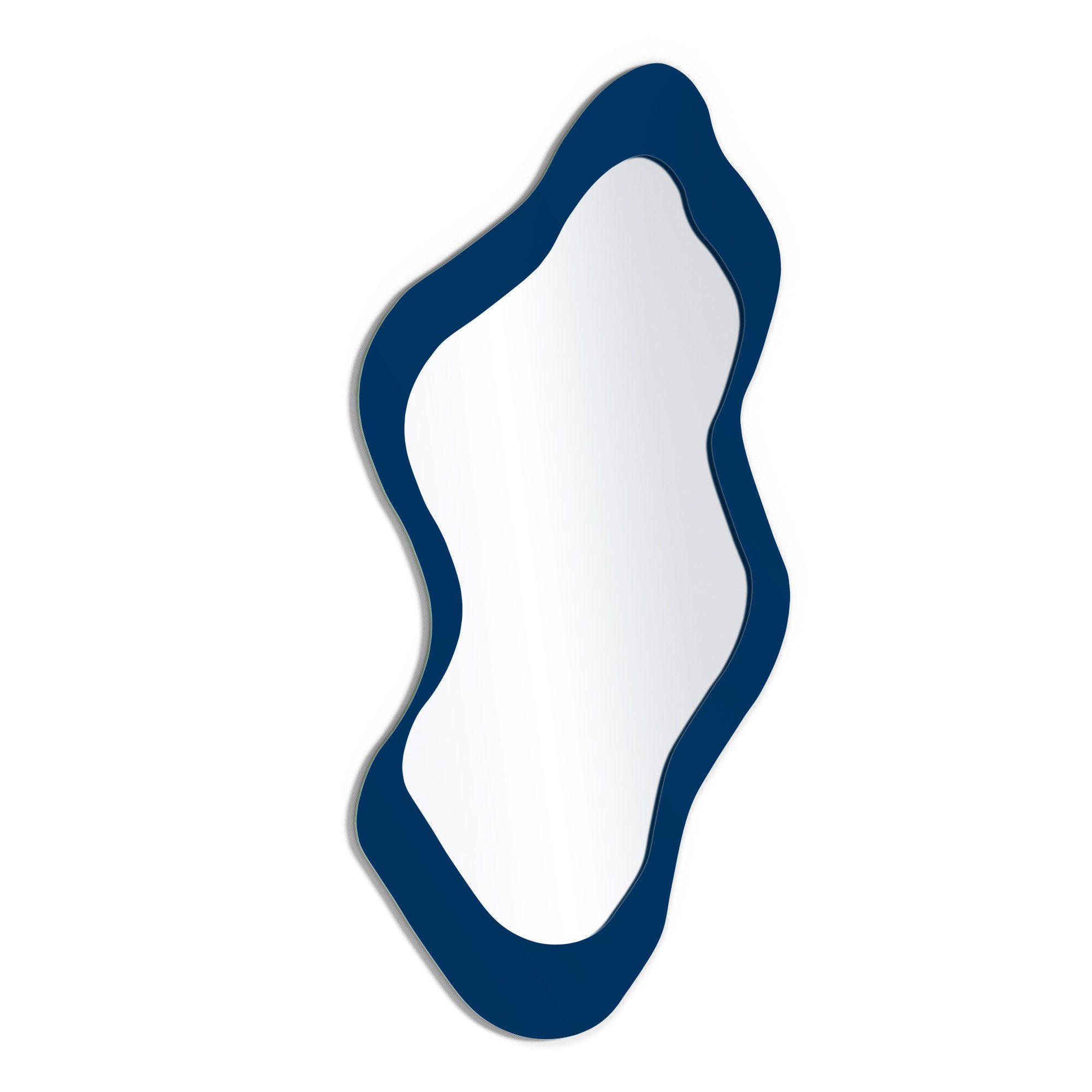 DEQORI Wandspiegel 'Unifarben - Dunkelblau', Spiegel organisch geformt selbstklebend Wand Wohnzimmer Flur groß XXL