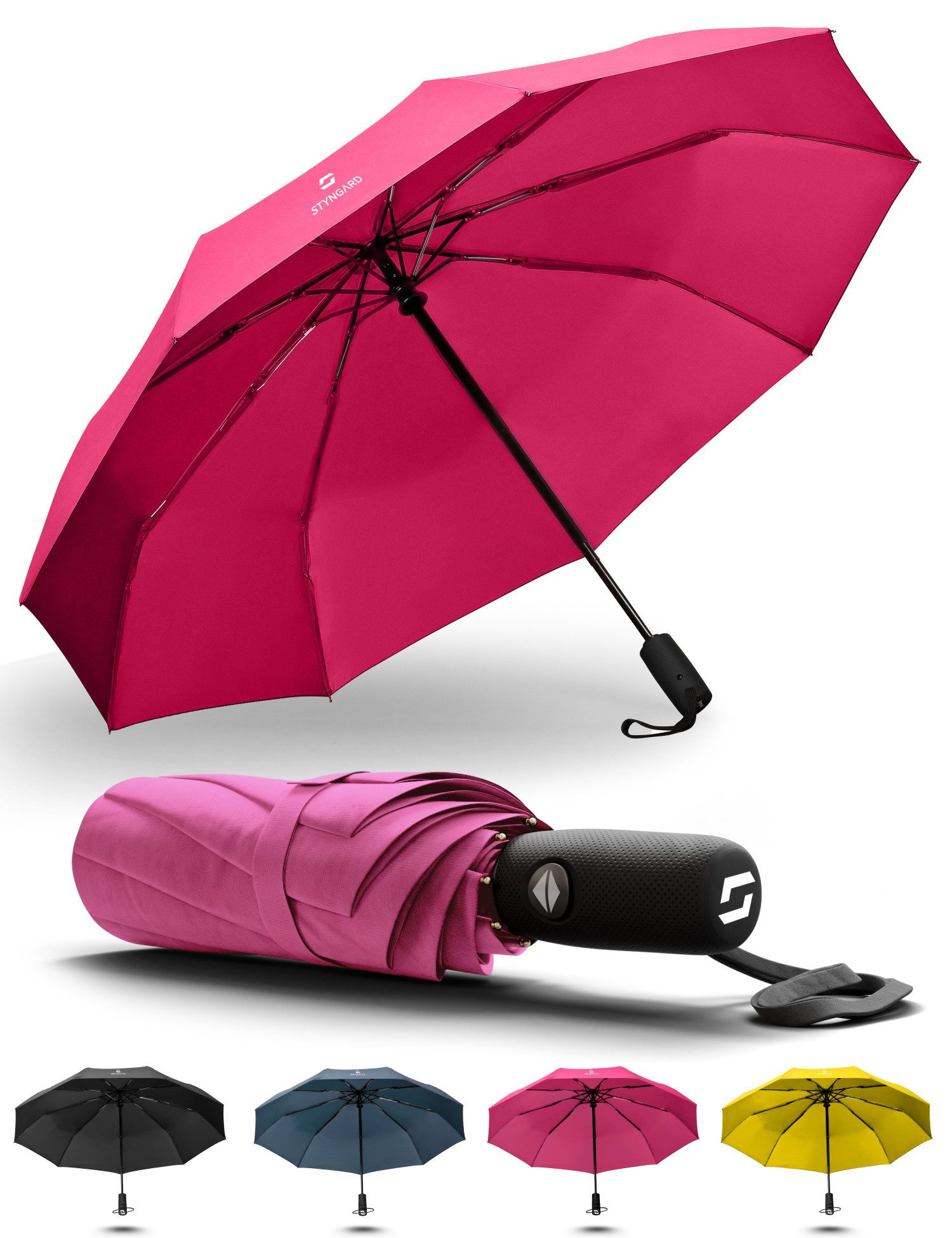 Styngard Taschenregenschirm Oslo, Sturmfest bis 140 km/h