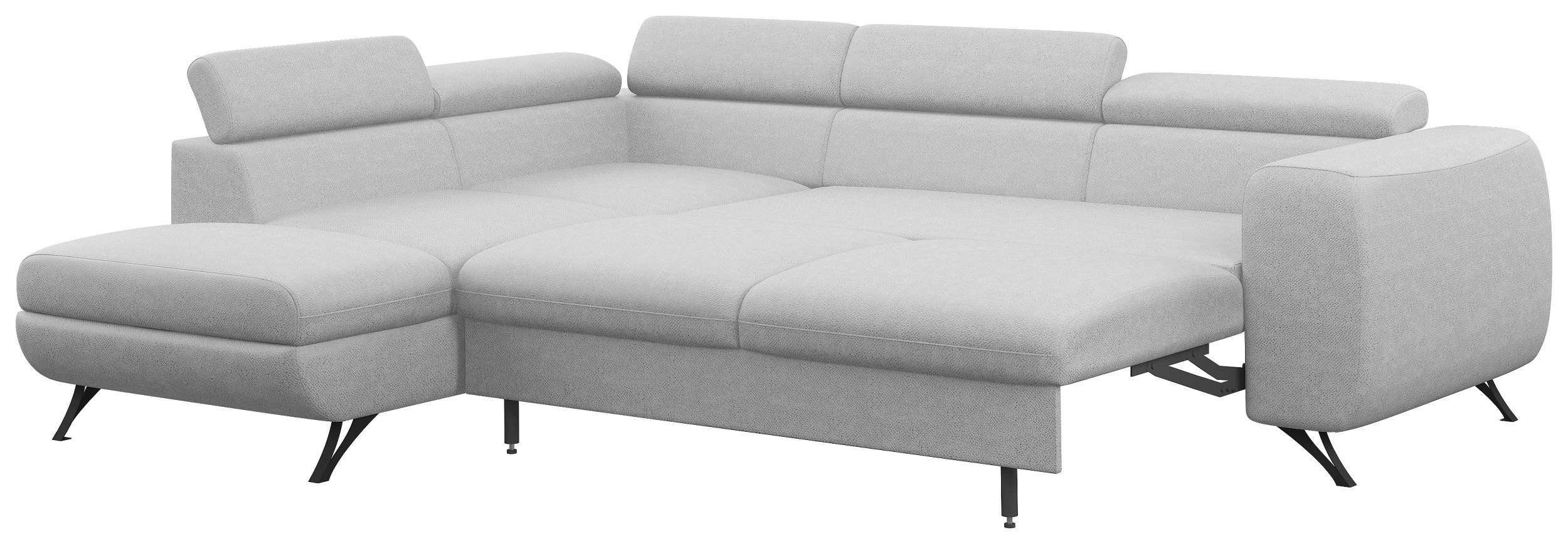 Stylefy Ecksofa Corina, frei L-Form, Bettfunktion im mane und bestellbar, mit rechts Raum Eckcouch, stellbar, Bettkasten, Design, Relaxfunktion links Modern oder