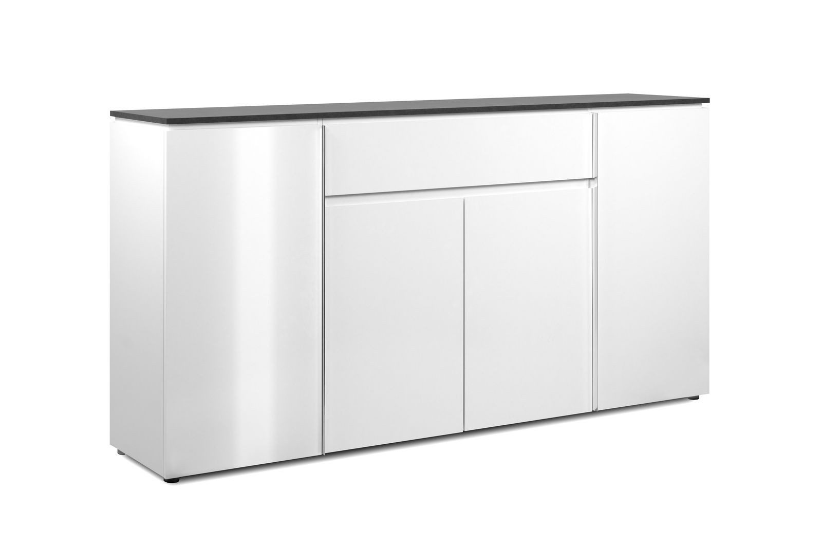 möbelvita Sideboard Sideboard Lyon 51A in Matera / weiß Hochglanz