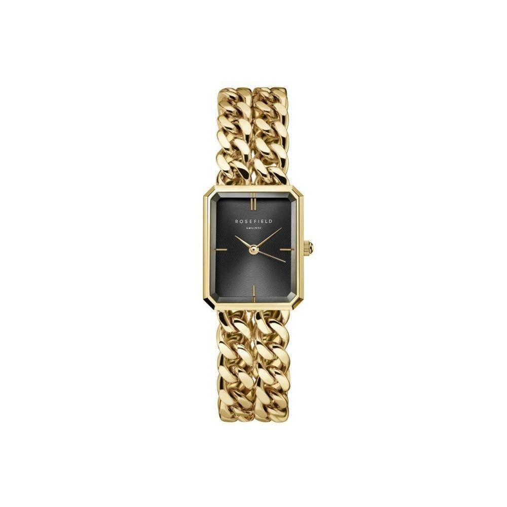 ROSEFIELD Quarzuhr ROSEFIELD Damenuhr Octagon XS Studio Kettenuhr Schwarz Gold SBGSG-O77