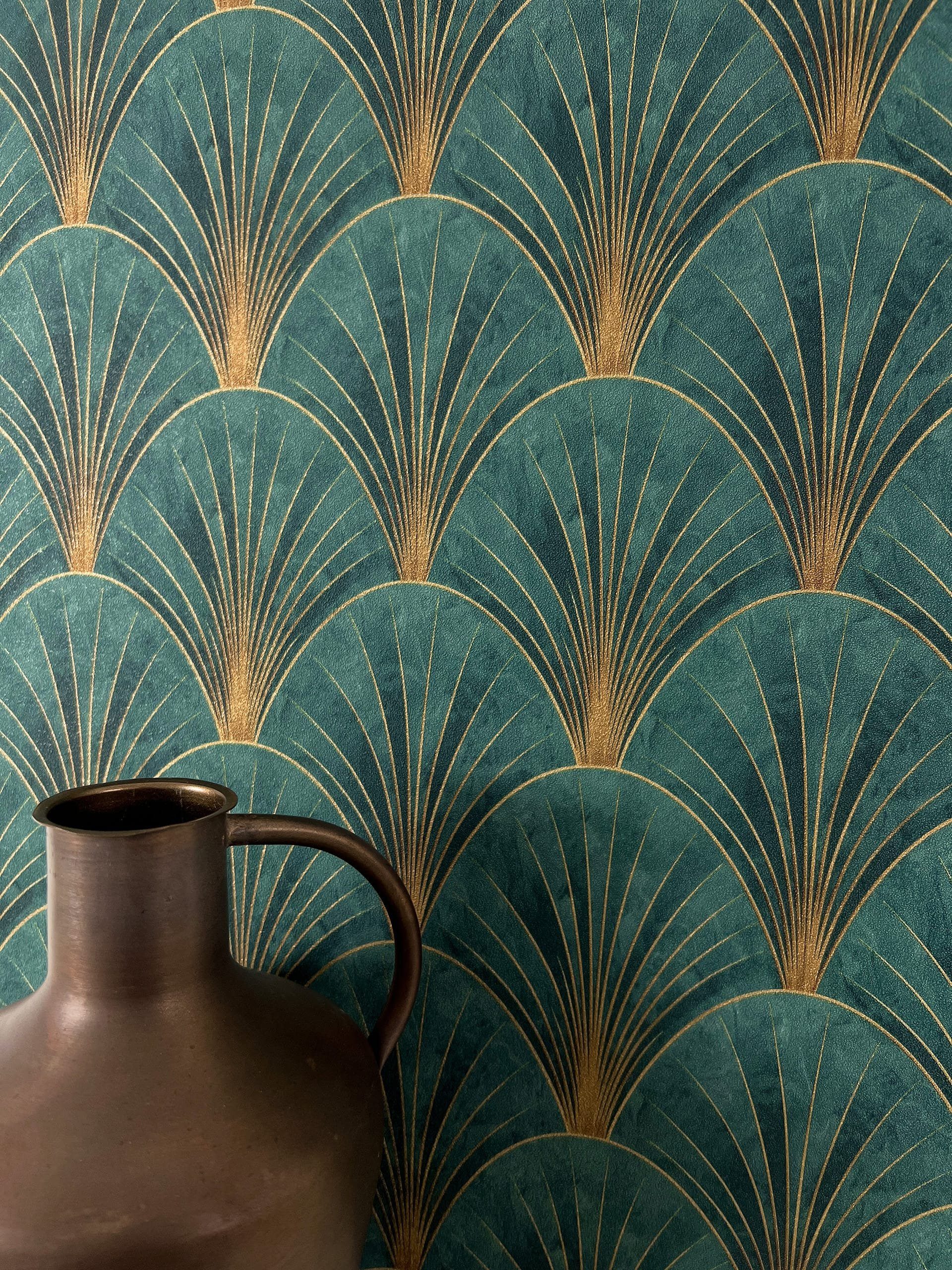 Newroom Vliestapete, Grün Tapete Modern Geometrische Muster - Mustertapete günstig online kaufen