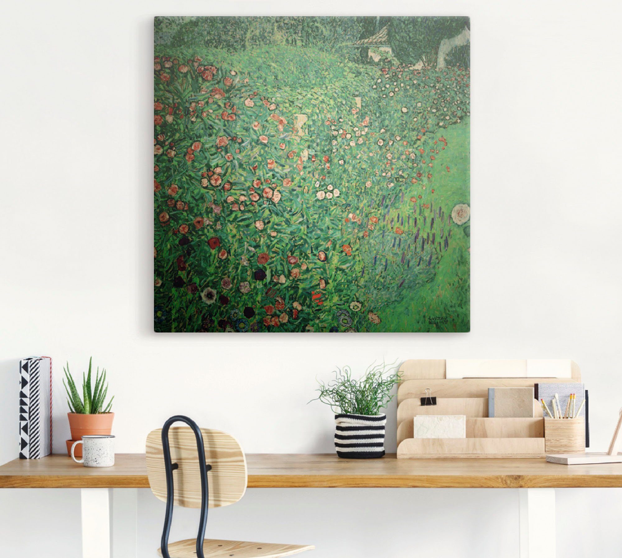 Artland Leinwandbild Italienische Gartenlandschaft, Garten (1 St), auf Holzrahmen gespannt