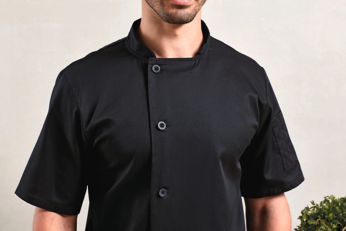 Premier Workwear Arbeitsjacke Kochjacke Essential Short Sleeve Chefs Jacket – Bild 2 von 4