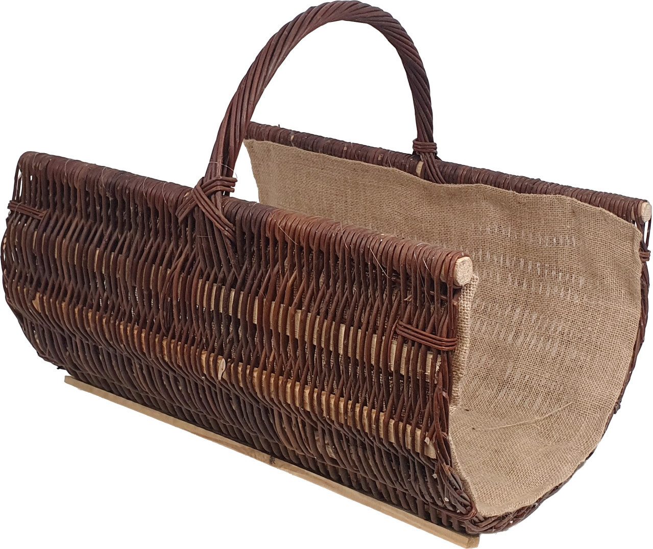 Figurendiscounter Kaminholzkorb Brennholzkorb mit Jute braun groß