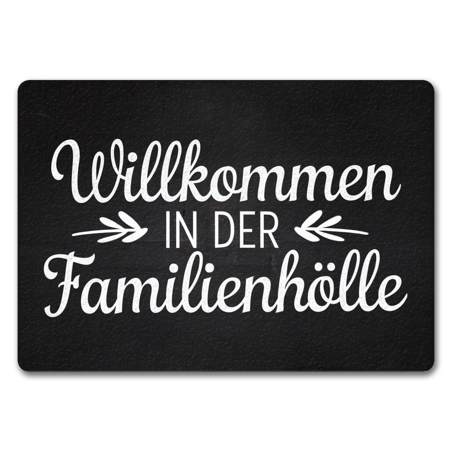 Fußmatte Willkommen in der Familienhölle Fußmatte in 35x50 cm ohne Rand