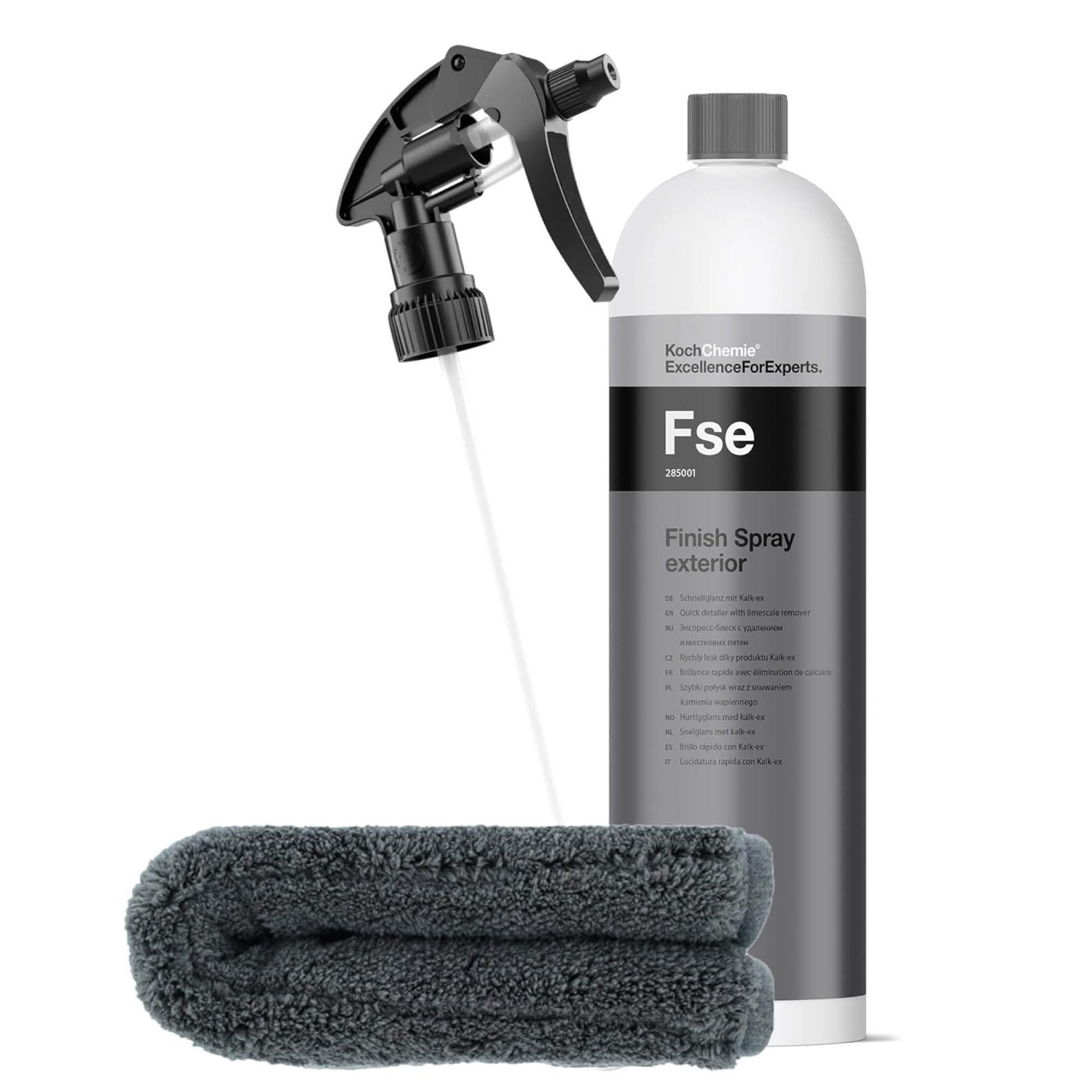 detailmate Koch Chemie FSE Finish Spray Exterior mit Zubehör Auto-Reinigungsmittel (3-St. 40x40cm Mikrofasertuch - Canyon Sprühkopf)